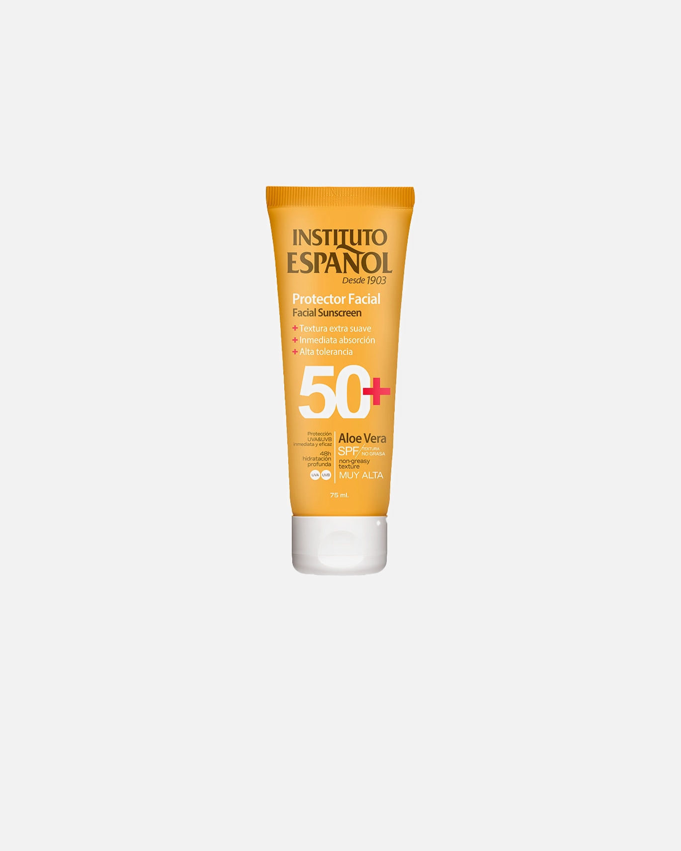 Krem do opalania dla Unisex Instituto Español Krem do opalania twarzy z aloesem w tubce SPF 50+ 75 ml