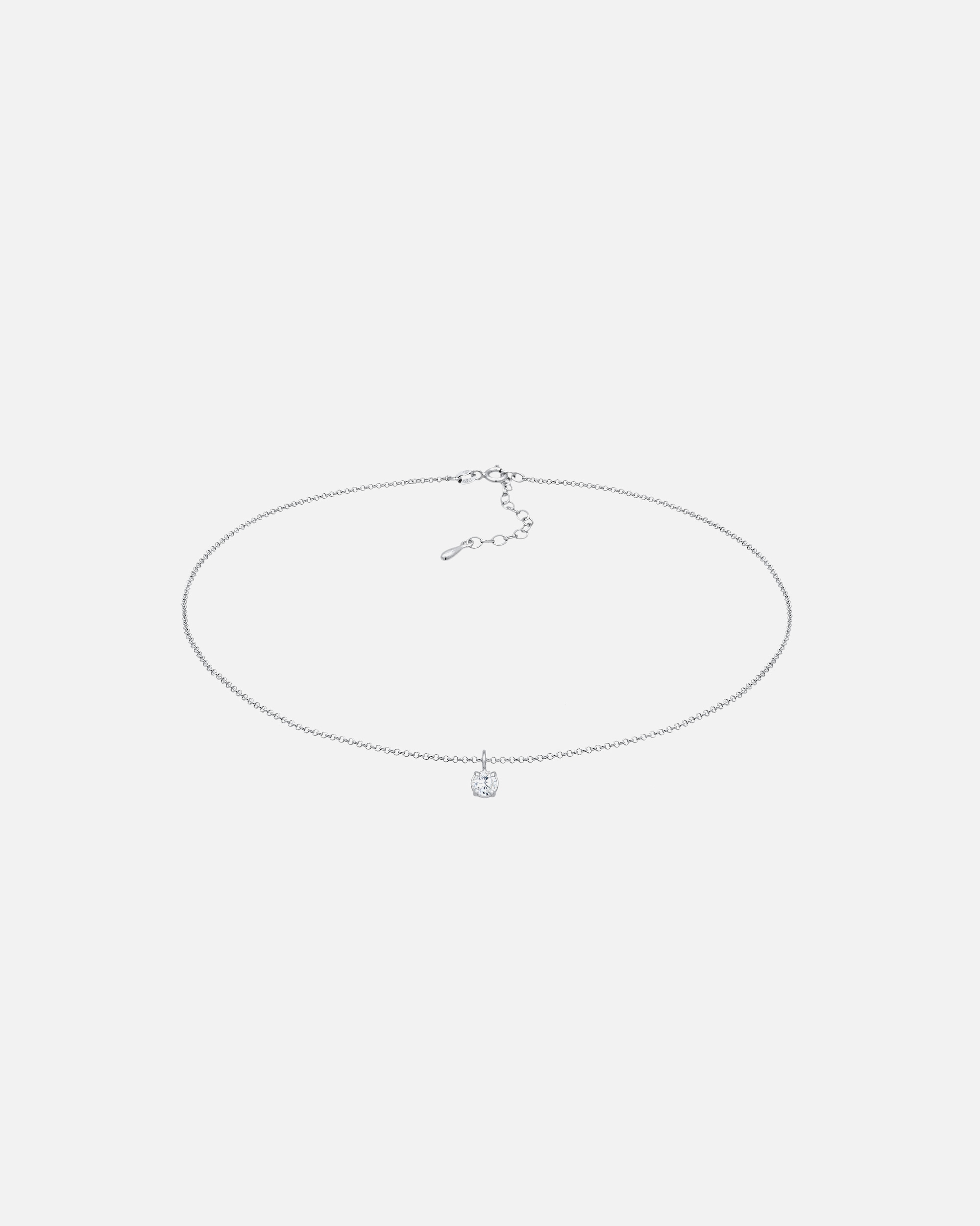 Naszyjnik dla Kobieta Elli Damski wisiorek choker solitaire basic z cyrkoniami ze srebra próby 925 Sterling Silver Biała