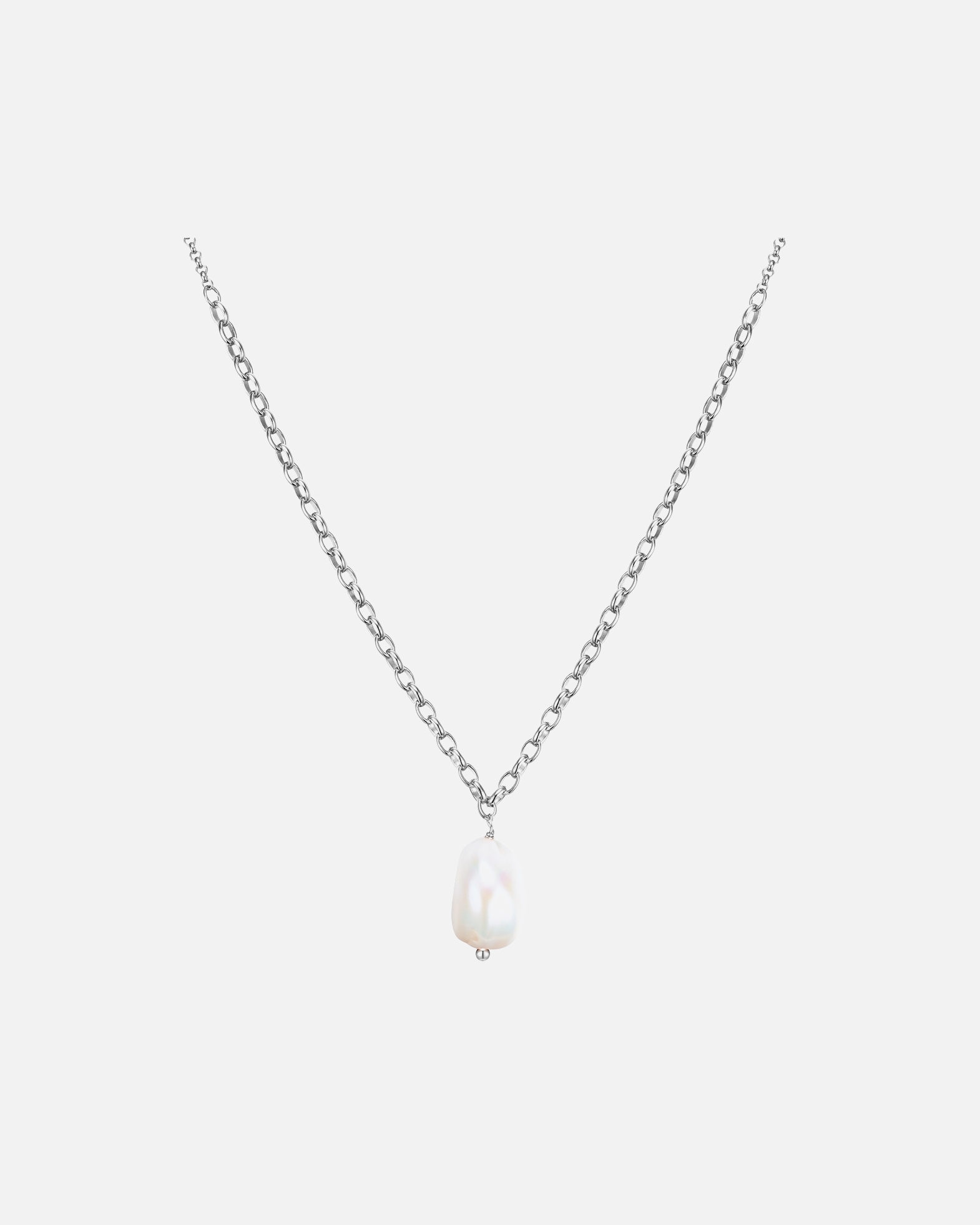 Naszyjnik dla Kobieta Naszyjnik srebrny srebro wysokiej próby Perła hodowlana słodkowodna srebrny 40,0 cm Basiskette + 5,0 cm Verlängerung