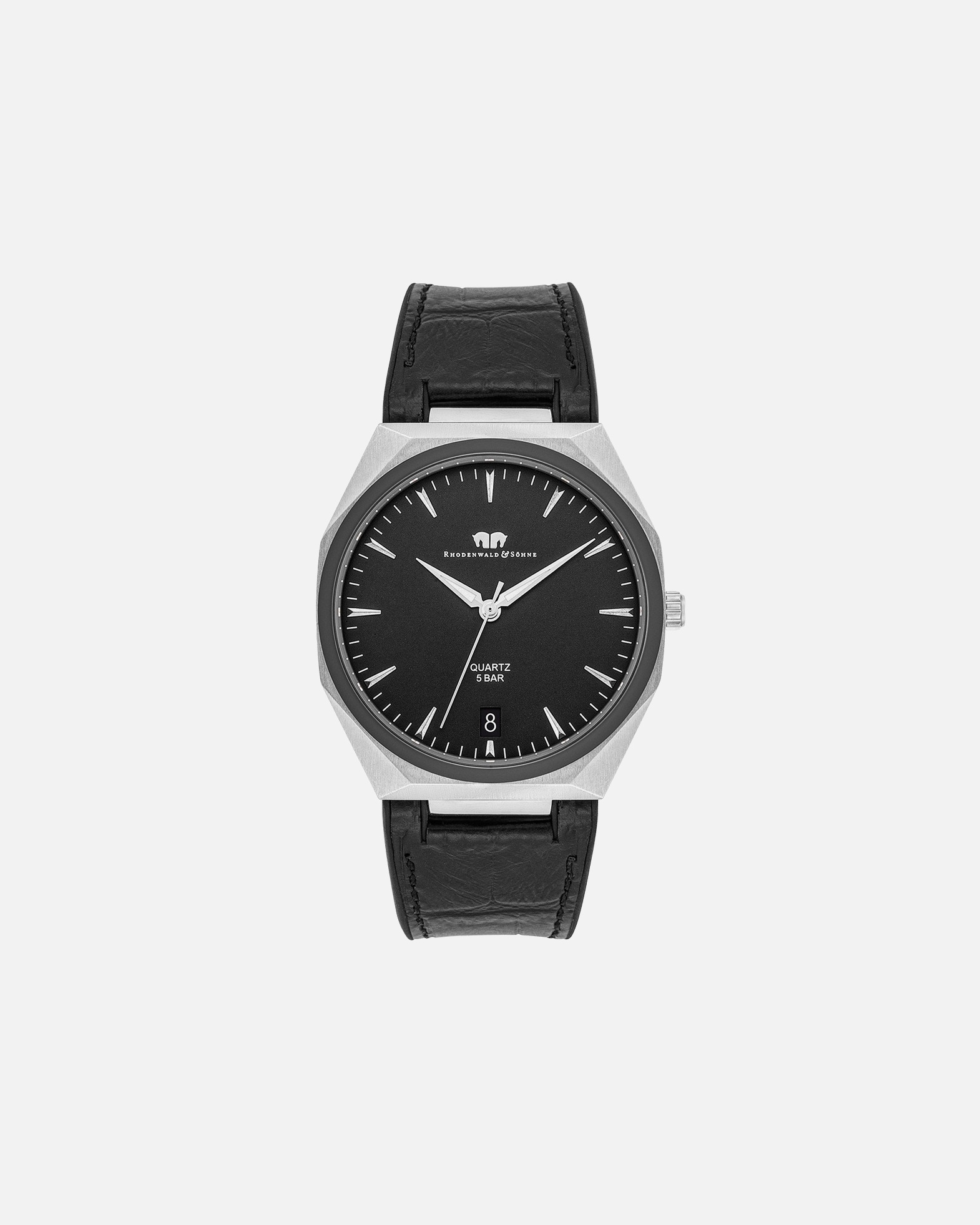 Zegar dla Mężczyzna Zegarek kwarcowy Cooledge Srebrny Skóra naturalna/silikon Czarny 42,0 mm