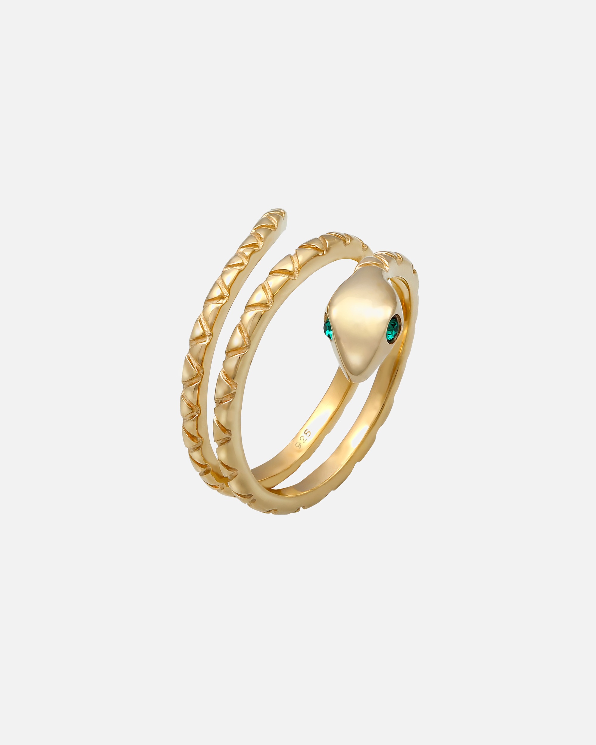 Pierścionek dla Kobieta Elli Damski wąż Pinky Modern z kryształami w pozłacanym srebrze próby 925 Sterling Silver 46