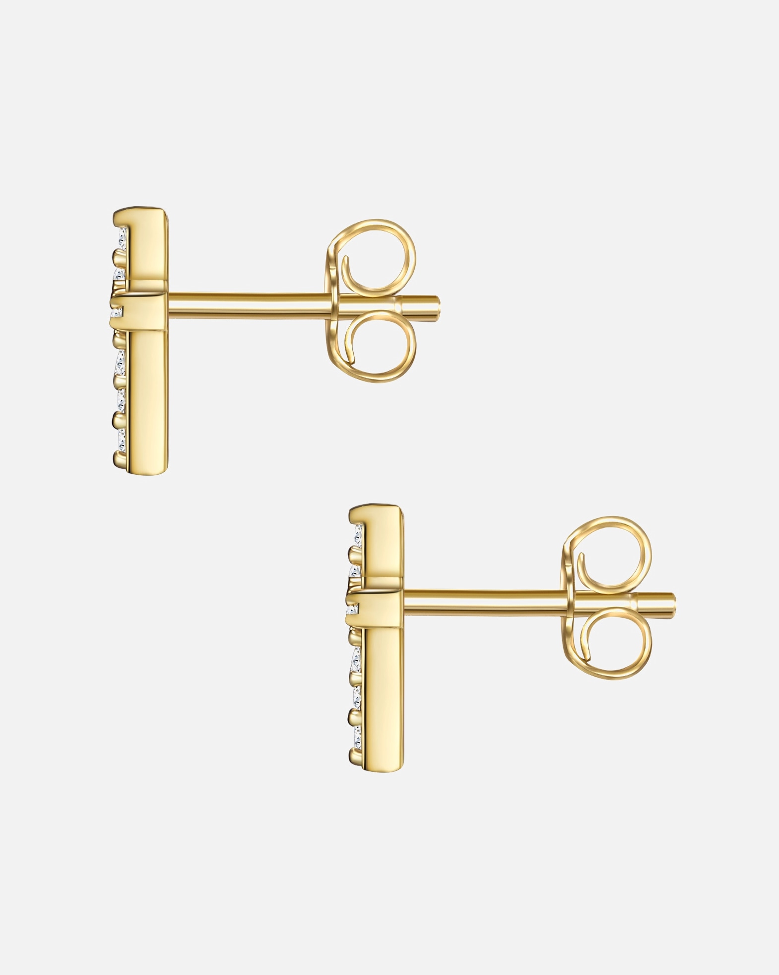 Kolczyki dla Kobieta Glanzstücke München Srebrne kolczyki sztyfty Krzyżyk srebro wysokiej próby Topaz żółte złoto 7,9 mm