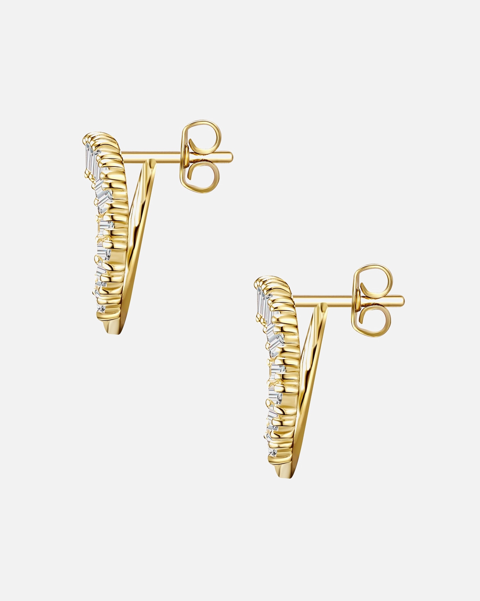 Kolczyki dla Kobieta Glanzstücke München Srebrne kolczyki sztyfty srebro wysokiej próby Cyrkonia żółte złoto 15,3 mm