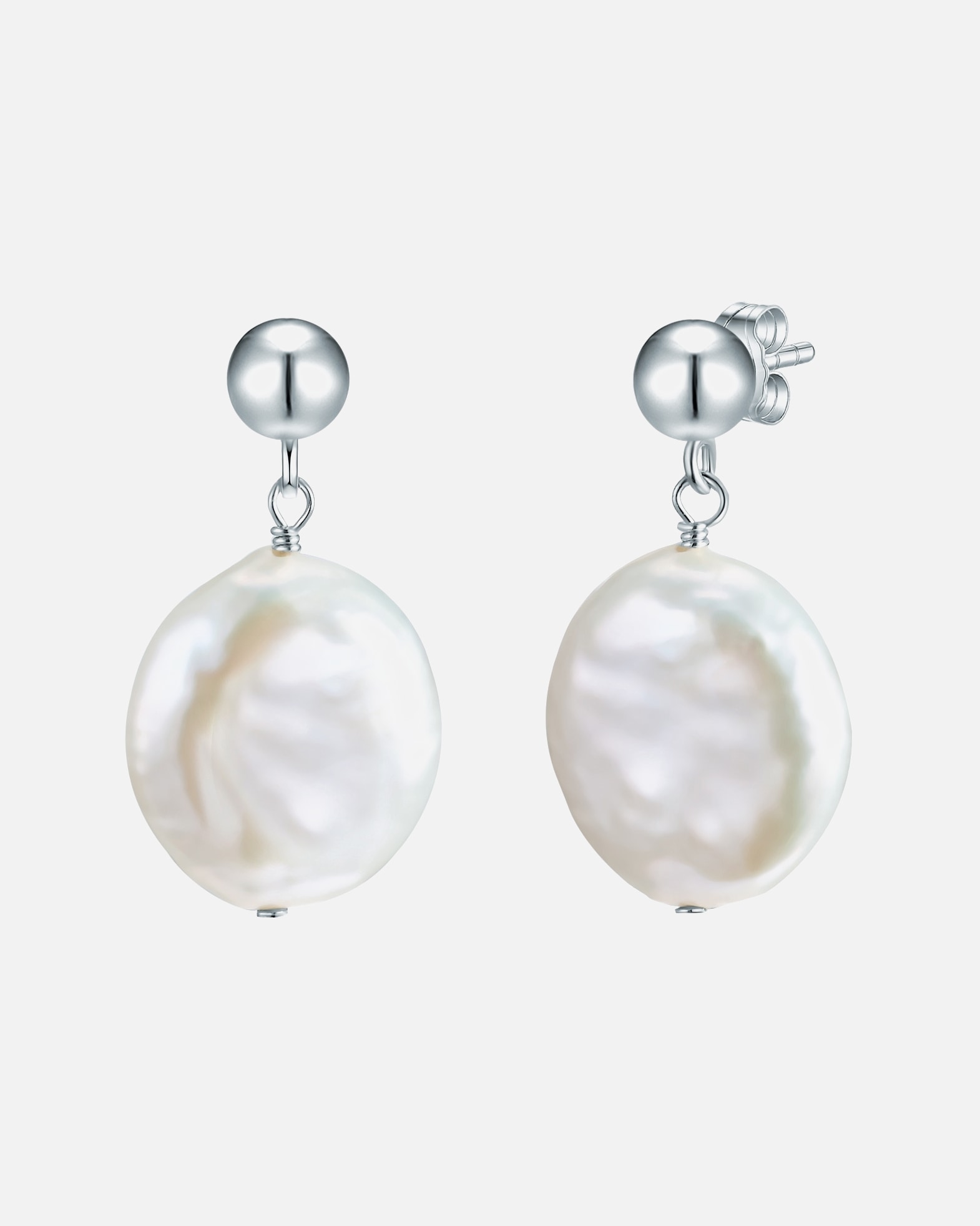 Kolczyki dla Kobieta Kolczyki wiszące z perłą srebro wysokiej próby Perła hodowlana słodkowodna srebrny 23,1 mm