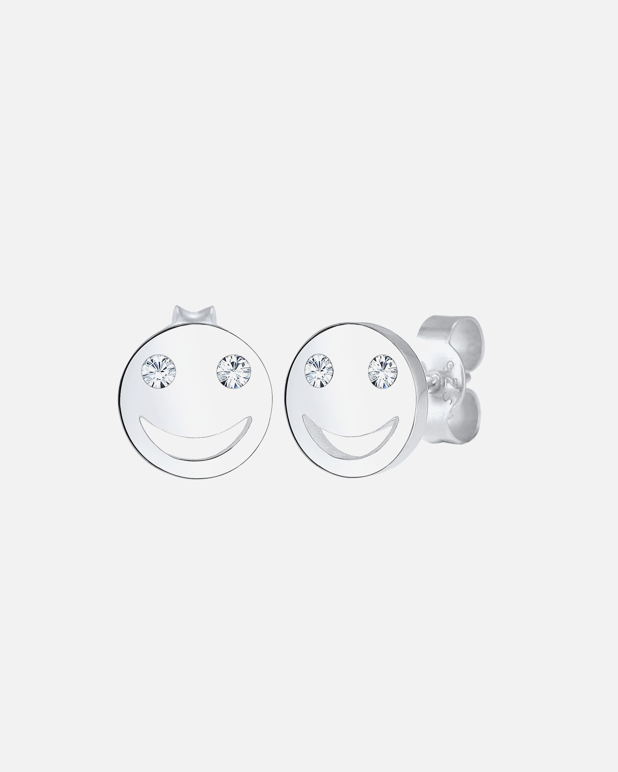 Kolczyki dla Kobieta Elli Damskie kolczyki do uszu z uśmiechniętą buzią i kryształem ze srebra próby 925 silberfarben