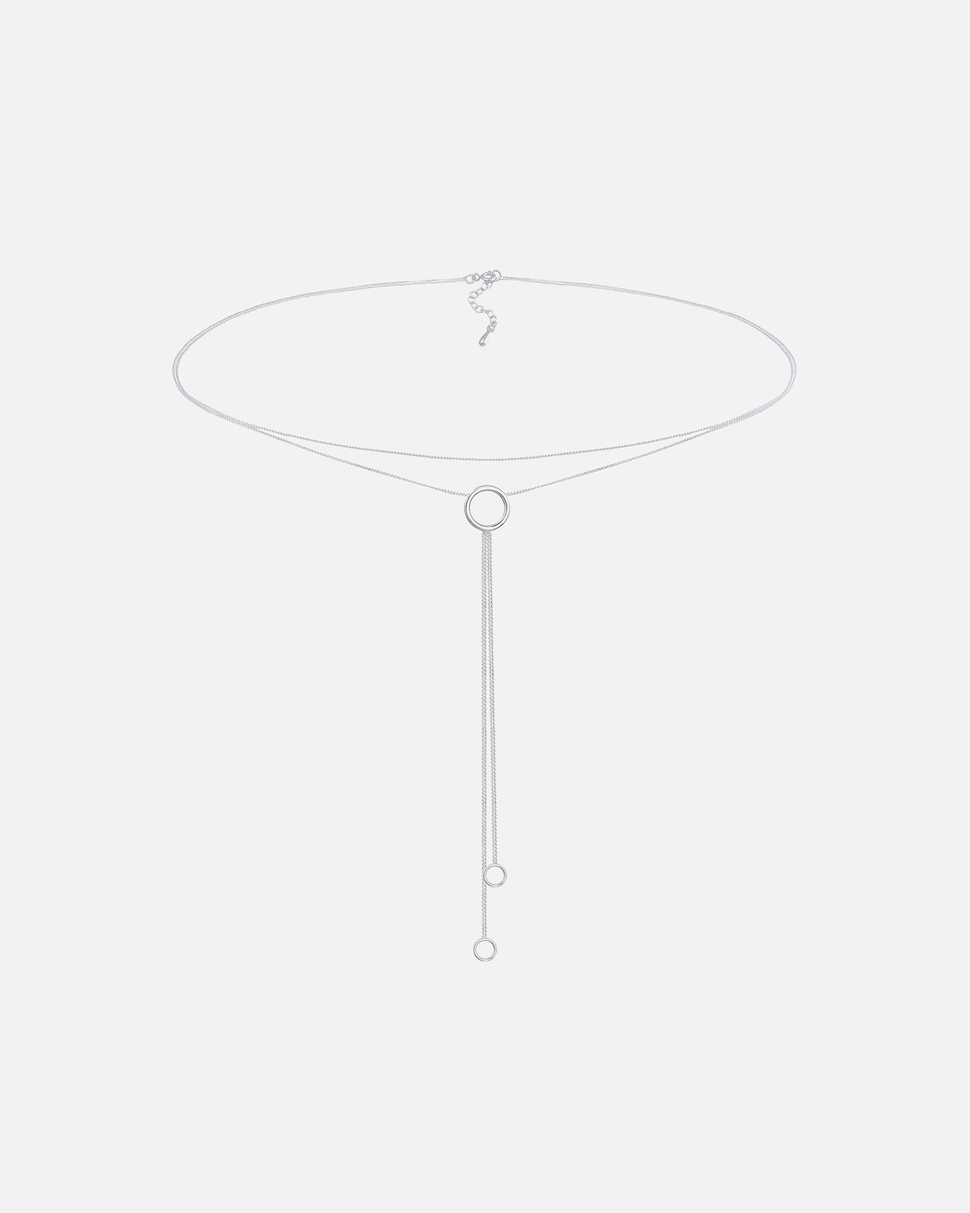 Naszyjnik dla Kobieta Elli Damski Choker Y-Chain Warstwowy Look Koło Geo w srebrze 925 Sterling Silver 38