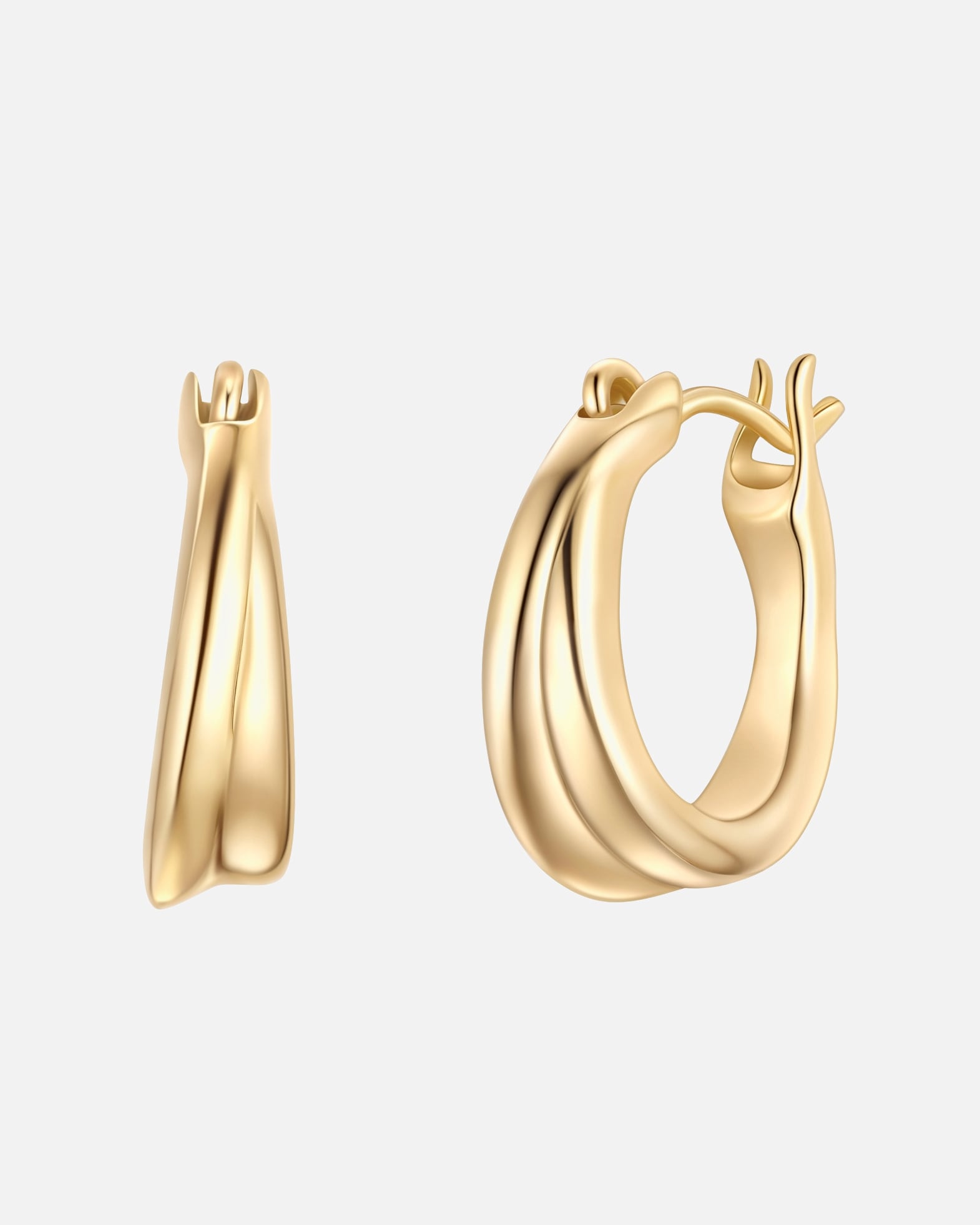 Obrączki dla Kobieta Glanzstücke München Kolczyki kola ze srebra próby 925 w kolorze zlotym 14,2 mm