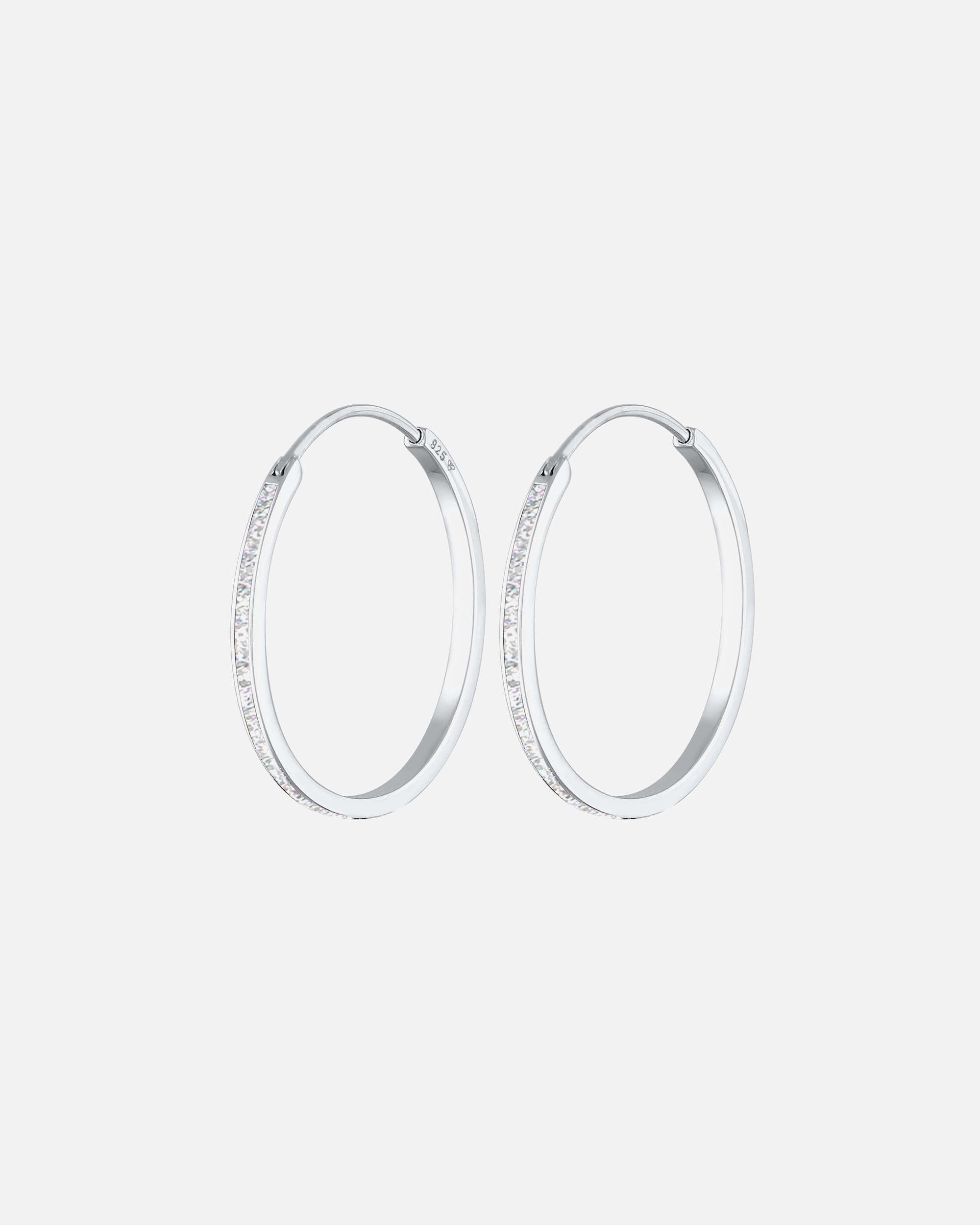 Kolczyki dla Kobieta Elli Damskie Kreole Podstawowe Filigranowe Czarne Szkliwo w srebra próby 925 silberfarben