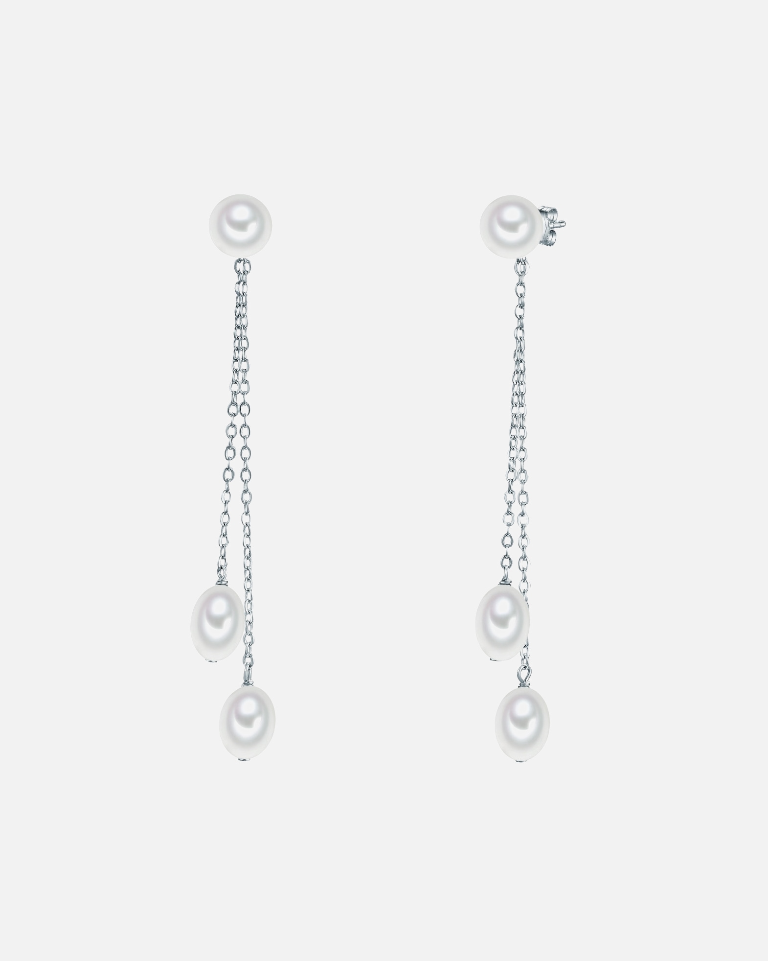 Kolczyki dla Kobieta Kolczyki wiszące srebrne srebro wysokiej próby Perła hodowlana słodkowodna srebrny 66,3 mm