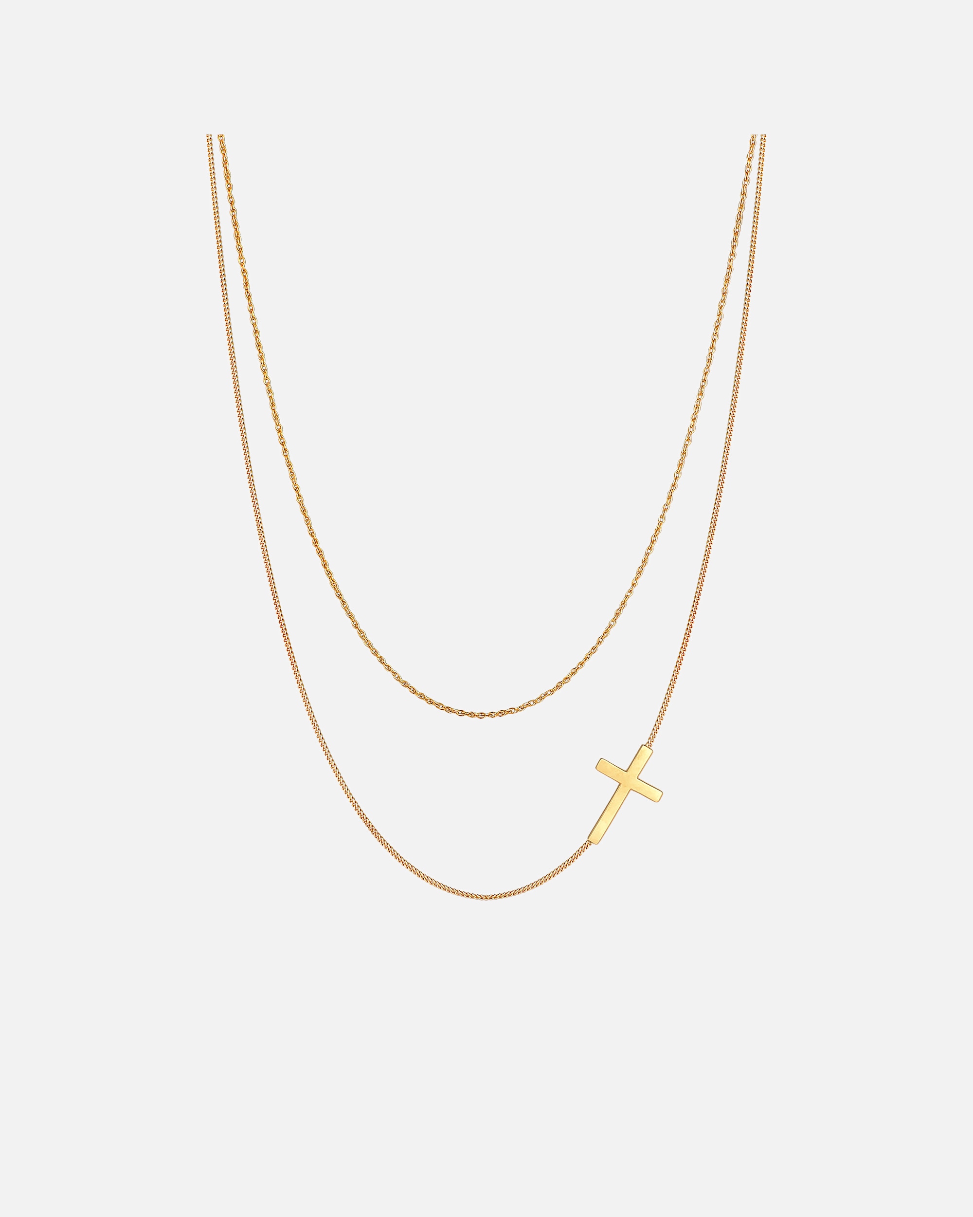 Naszyjnik dla Kobieta Elli Ladies Layer Cross Twisted Tank in 925 Sterling Silver goldfarben