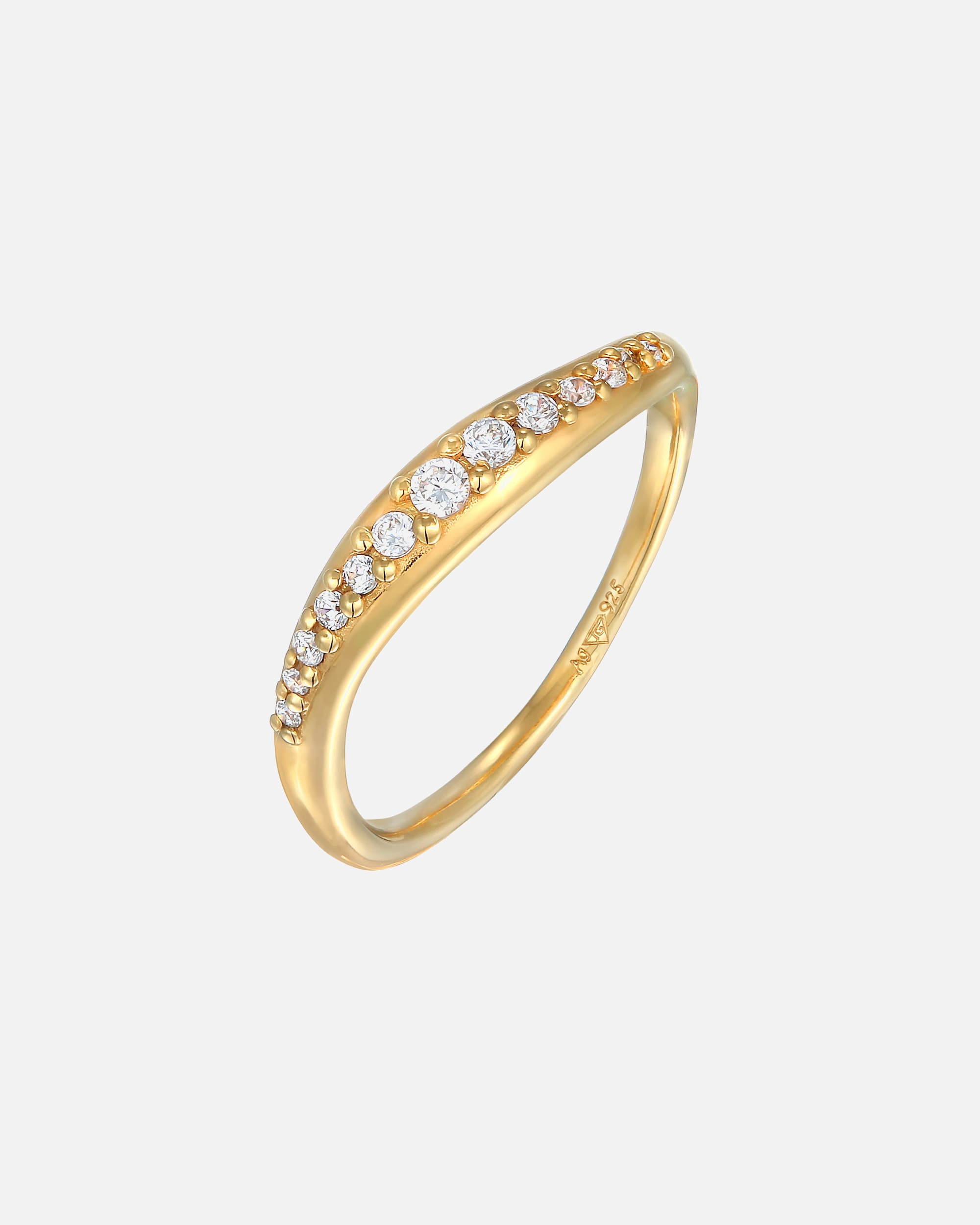 Pierścionek dla Kobieta Elli Damski do łączenie skręcony Elegant z kryształami cyrkonii w srebrze próby 925 Sterling Silver 52