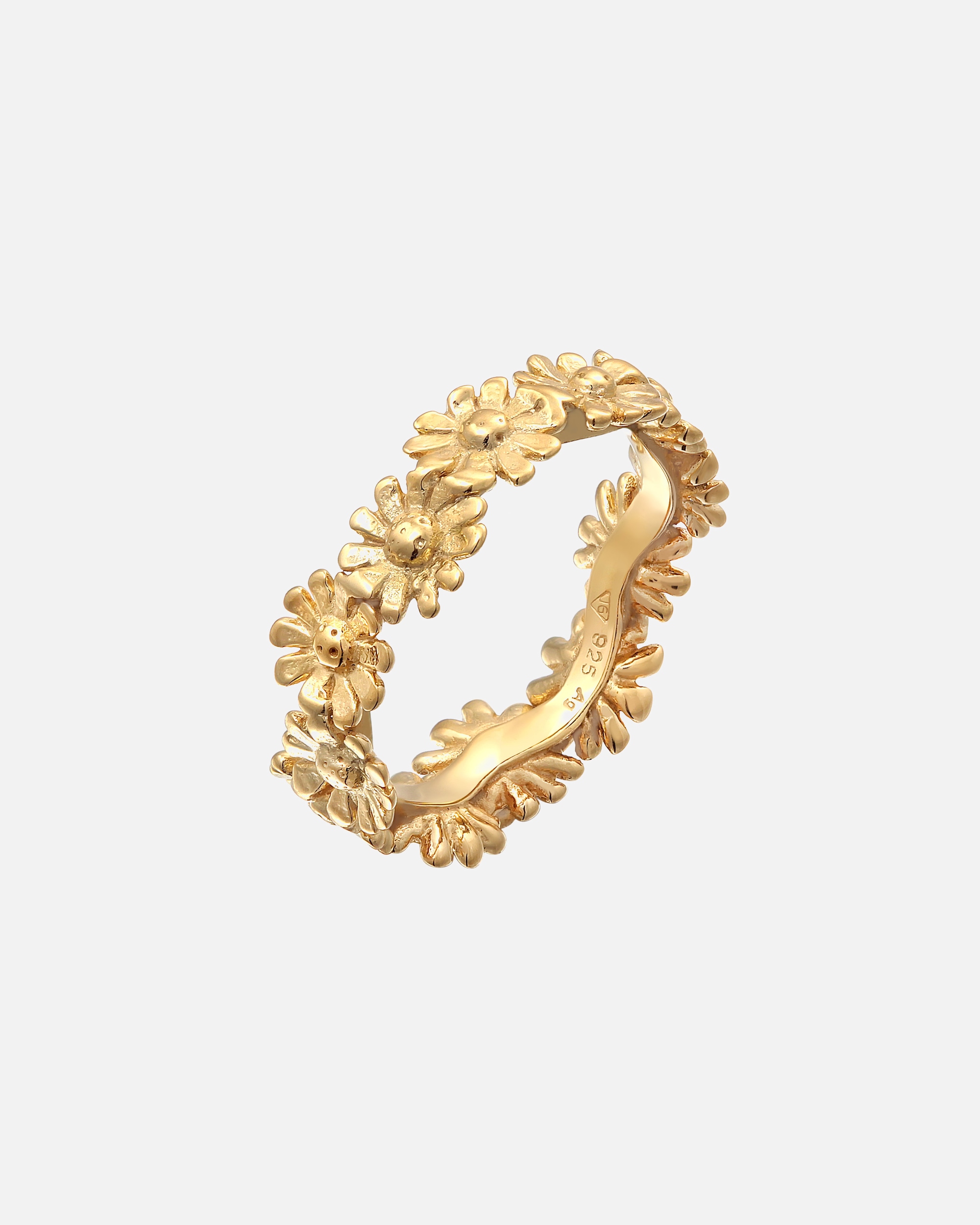 Pierścionek dla Kobieta Elli Damska obrączka kwitnący kwiat Boho Look Trend w srebrze 925 Sterling Silver 54