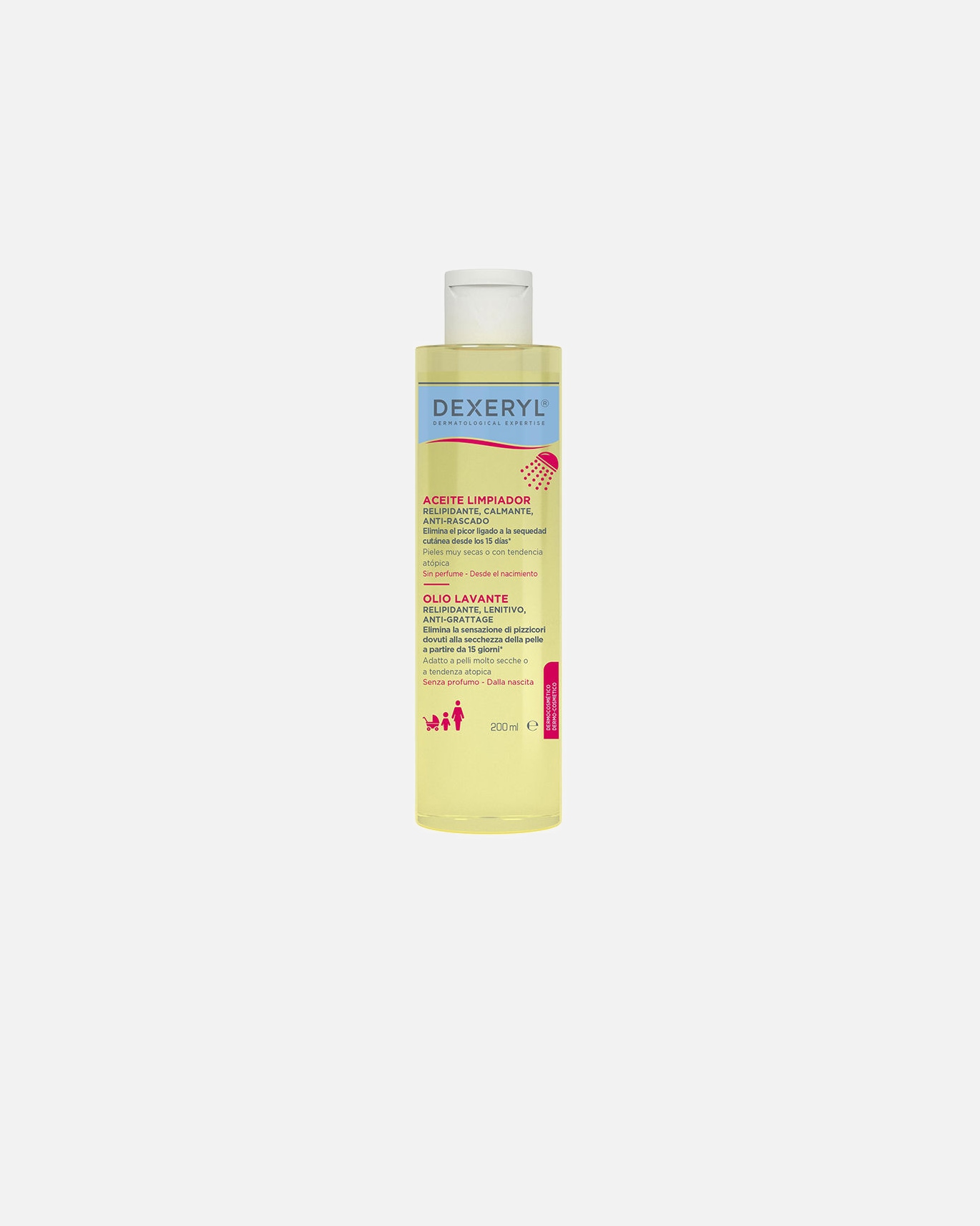 Żel pod prysznic dla Unisex DEXERYL Olejek oczyszczający pod prysznic 200 ml