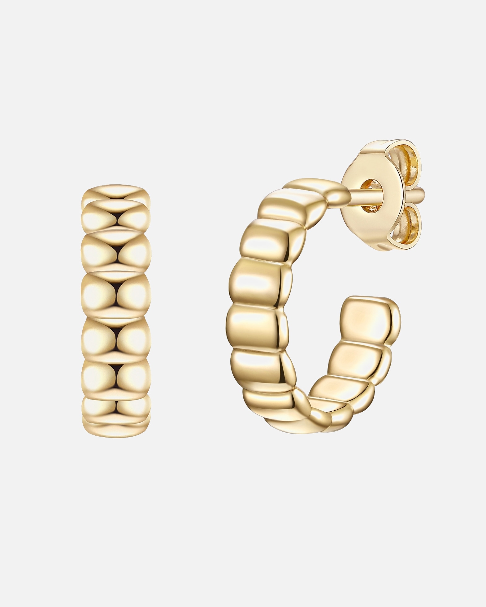 Kolczyki dla Kobieta Glanzstücke München Srebrne kolczyki kreole srebro wysokiej próby żółte złoto 12,9 mm