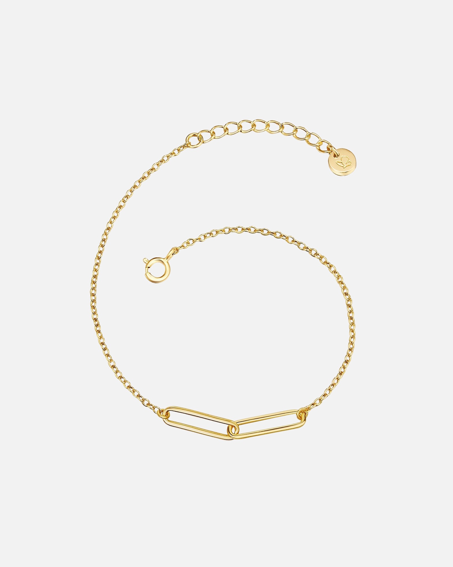 Bransoletka dla Kobieta Srebrna bransoleta srebro wysokiej próby żółte złoto 17,0 cm Basislänge + 3,0 cm Verlängerung