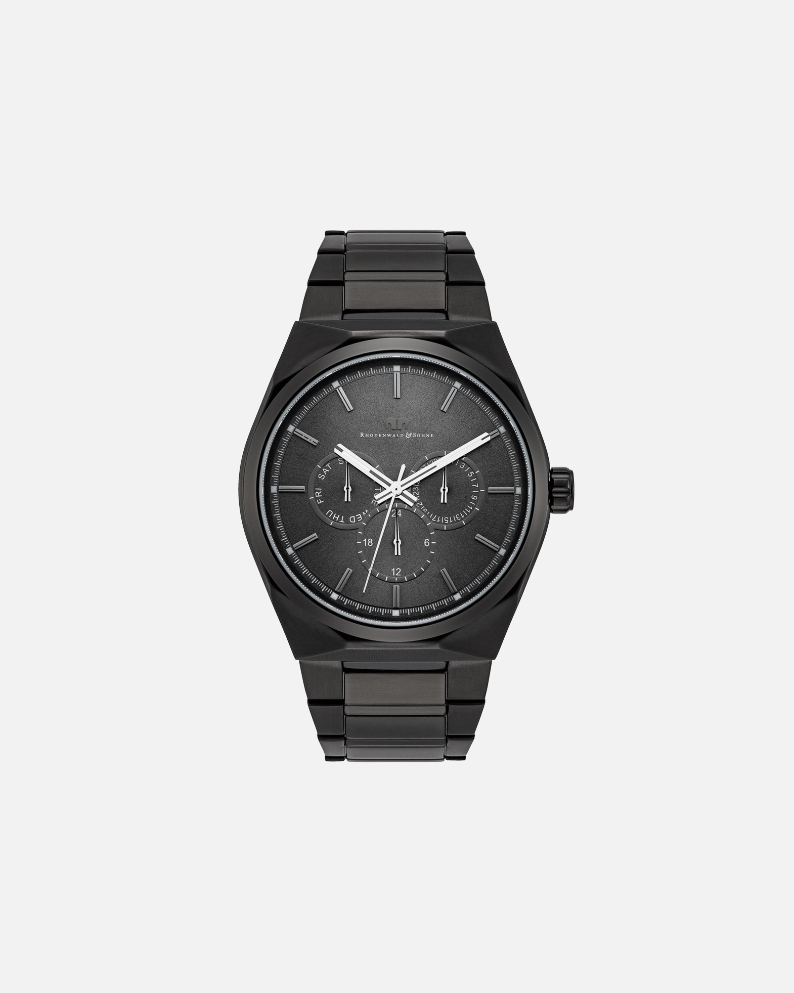 Zegar dla Mężczyzna Wielofunkcyjny Cooledge Czarny Stal nierdzewna Czarny 42,0 mm