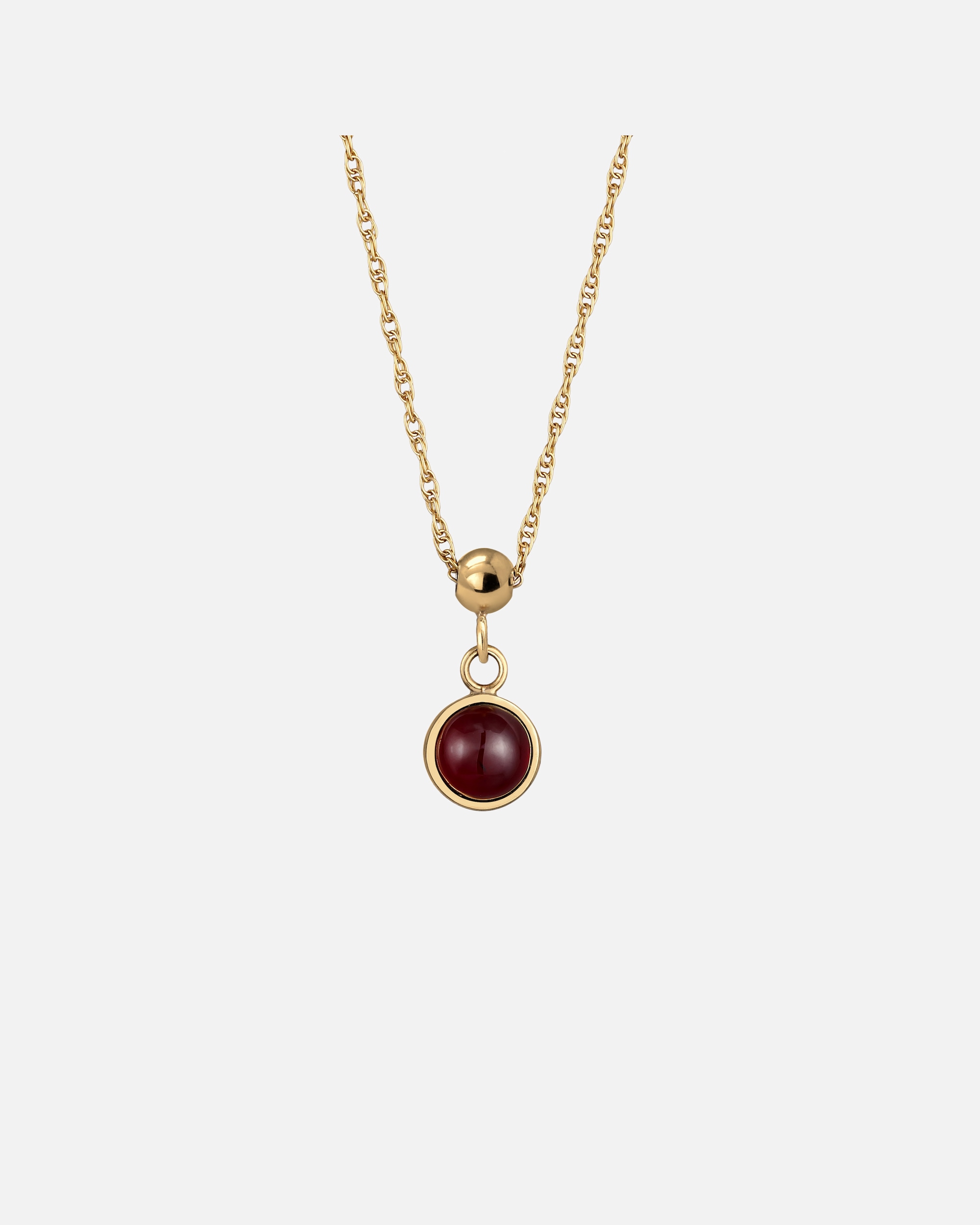 Naszyjnik dla Kobieta Elli PREMIUM z Kamieniem Damski Łańcuszek z Wisiorkiem Granat Kaboszon Czerwony Srebro 925 Sterling Silver Czerwony