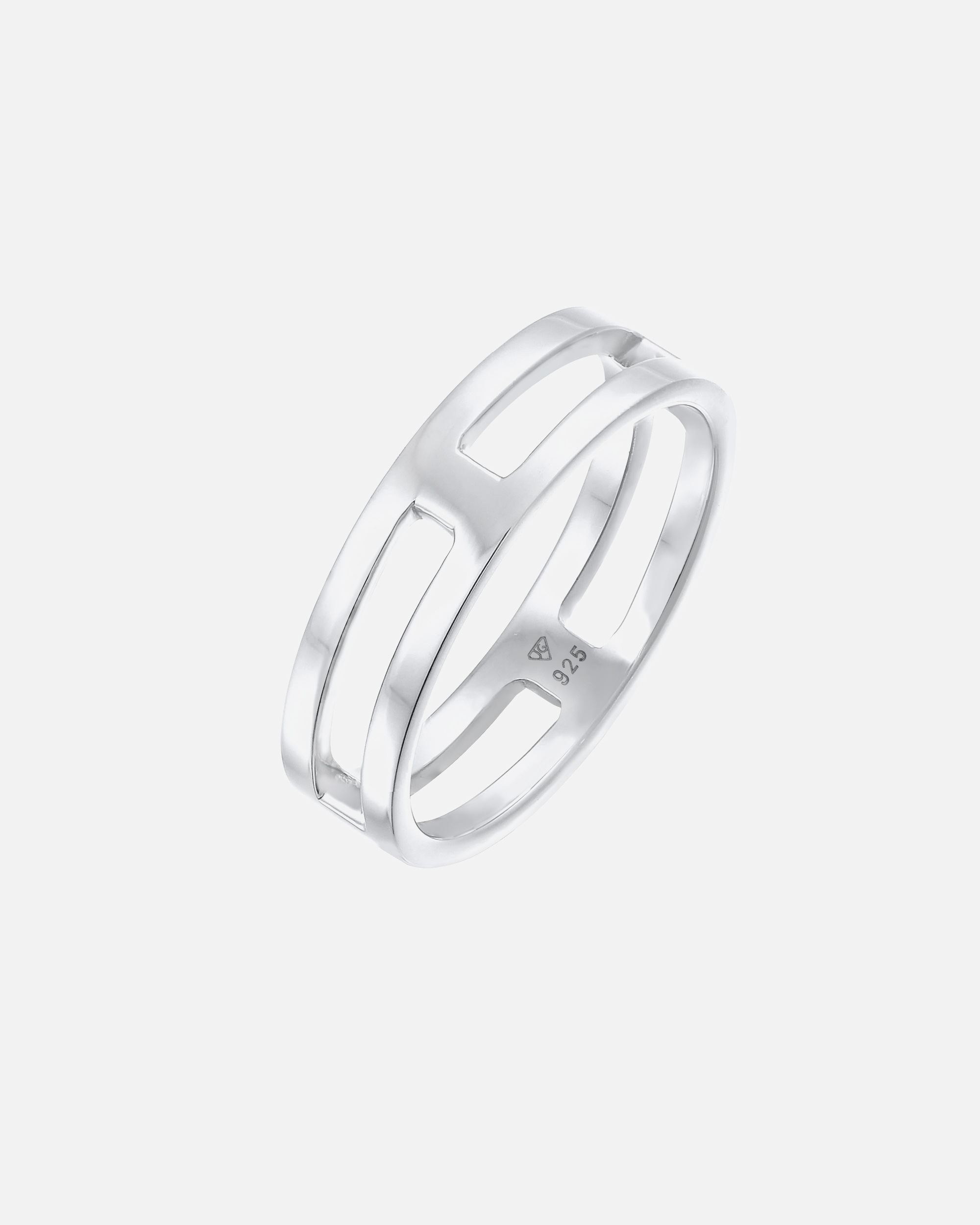 Pierścionek dla Mężczyzna KUZZOI Męski pierścień Bar Solid Trend Basic w pozłacanym srebrze 925 Sterling Silver 60