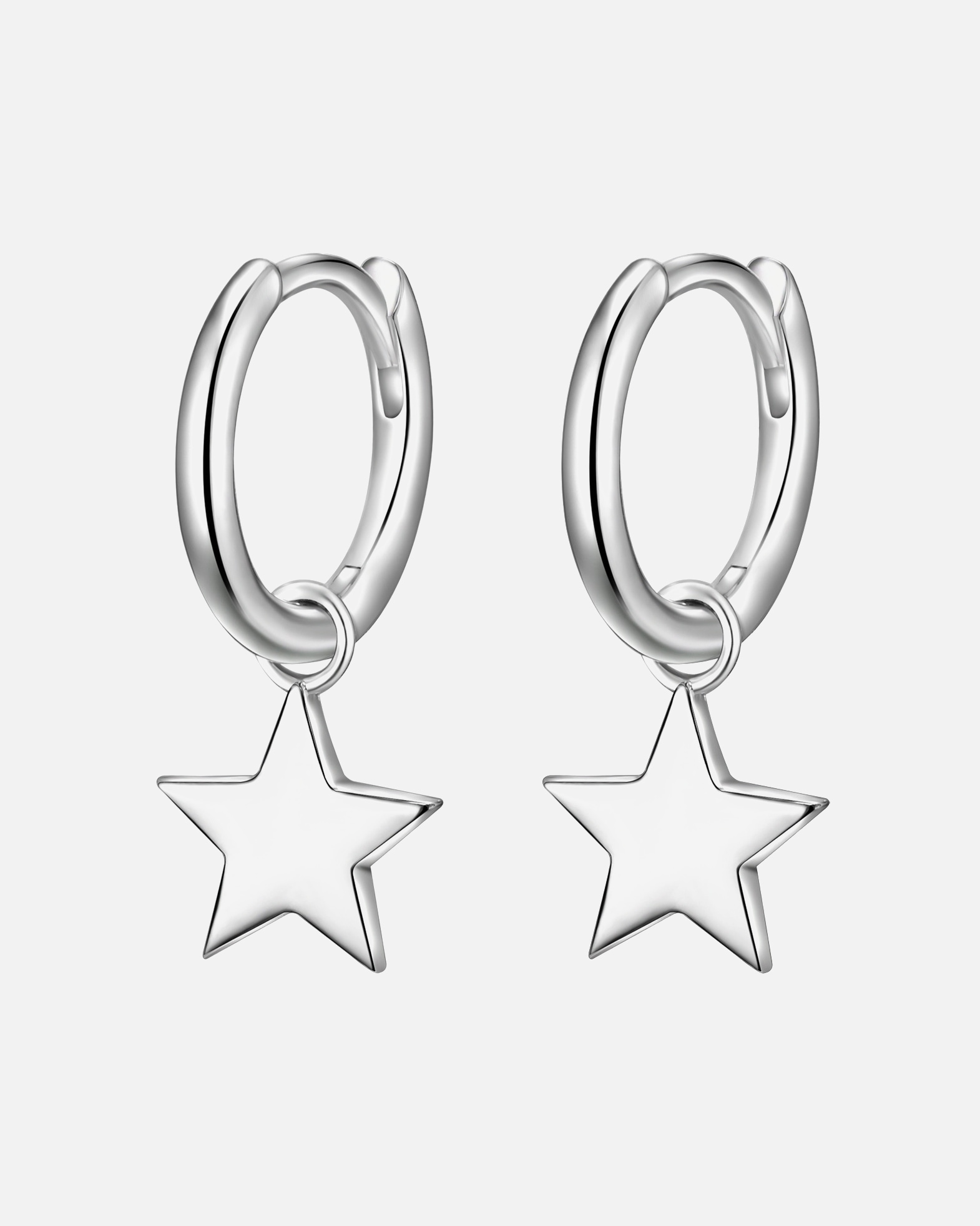Obrączki dla Kobieta Glanzstücke München Srebrne kolczyki kreole Gwiazda srebro wysokiej próby srebrny 18,9 mm