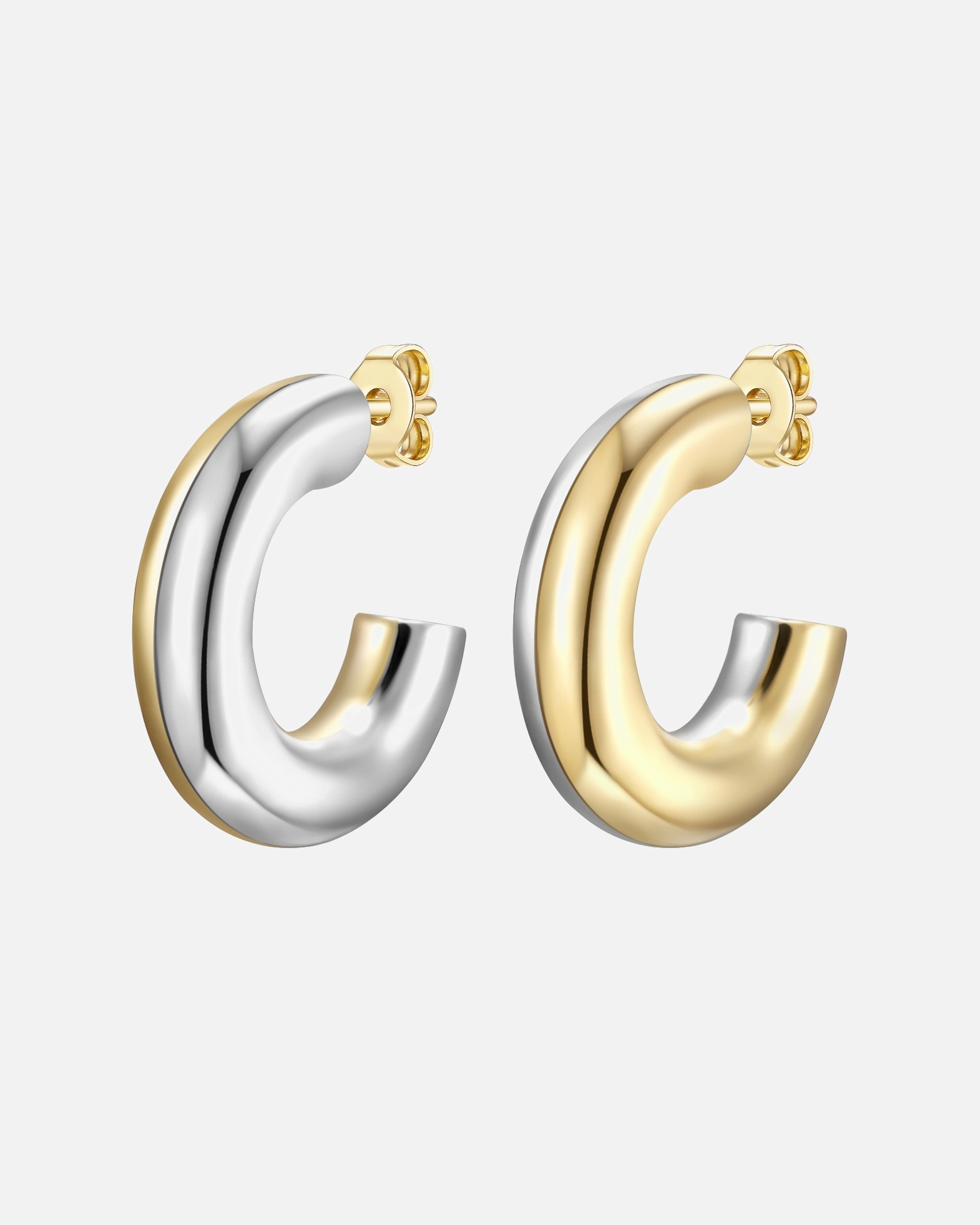 Obrączki dla Kobieta Kolczyki z Srebro wysokiej próby w Srebrny/żółte złoto 23,4 mm