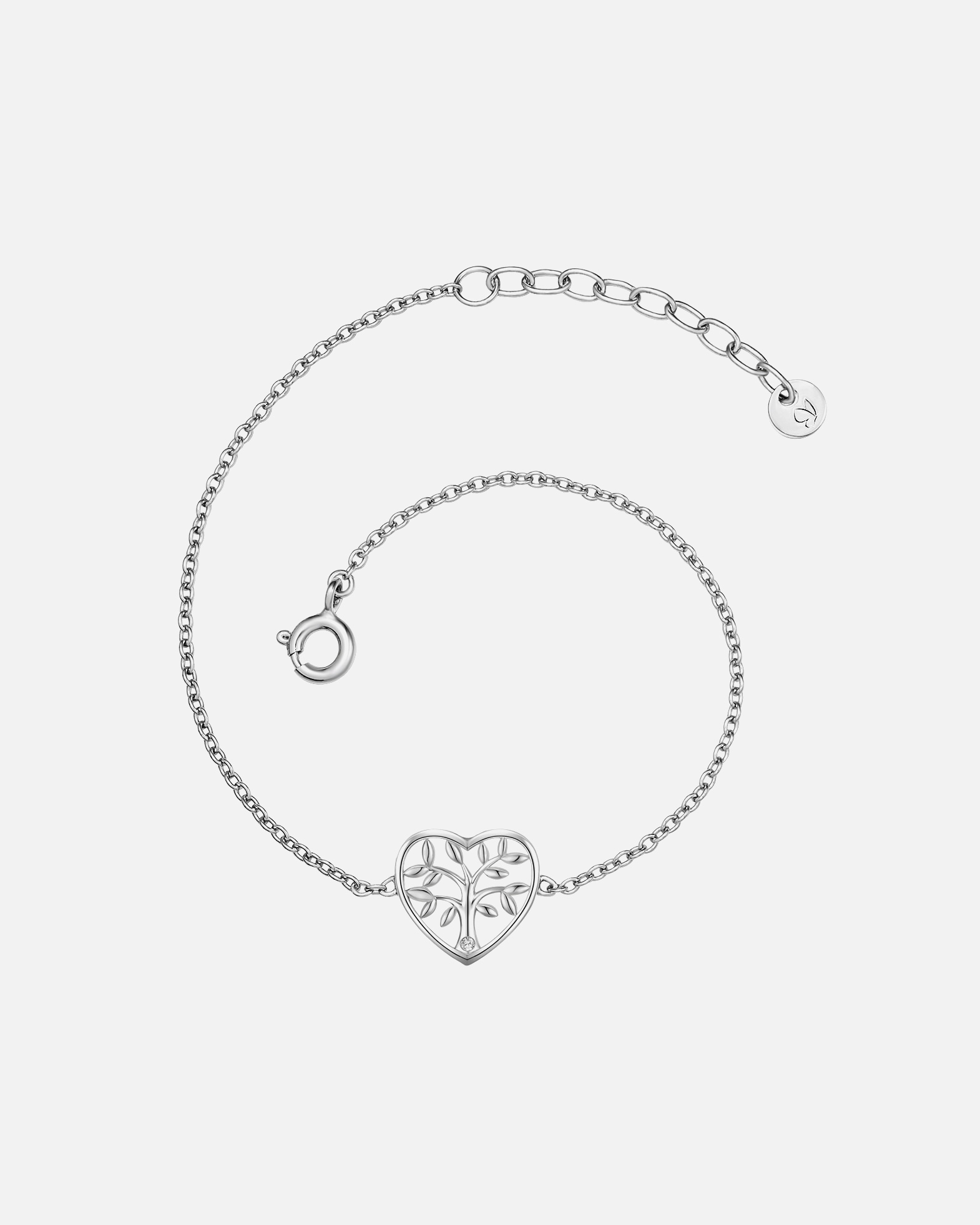 Bransoletka dla Kobieta Glanzstücke München Bransoletka Drzewo życia z Srebro wysokiej próby w Srebrny 17,0 cm Basislänge + 3,0 cm Verlängerung