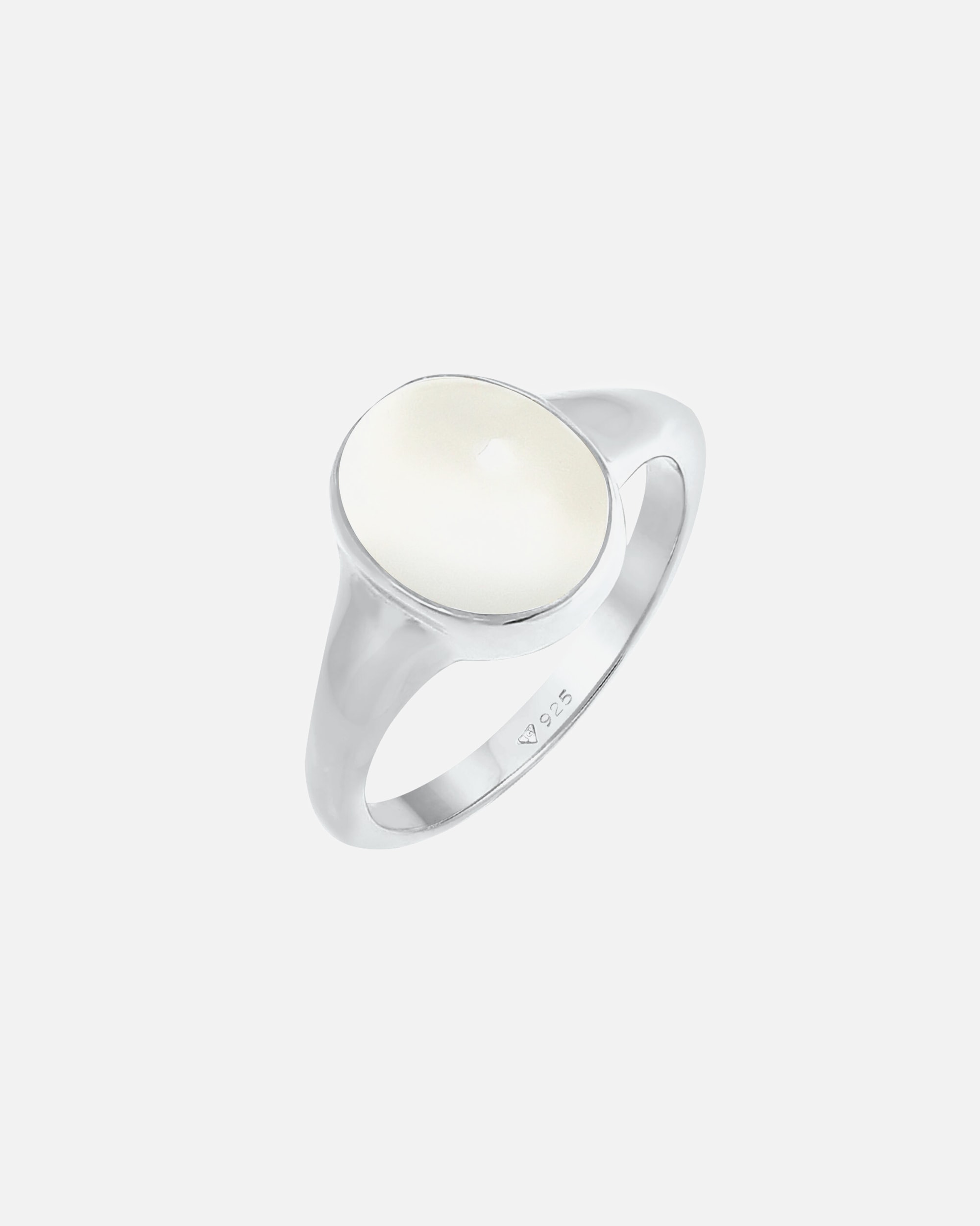 Pierścionek dla Kobieta Elli Damski sygnet z kamieniem księżycowym w pozłacanym srebrze próby 925 Sterling Silver 52