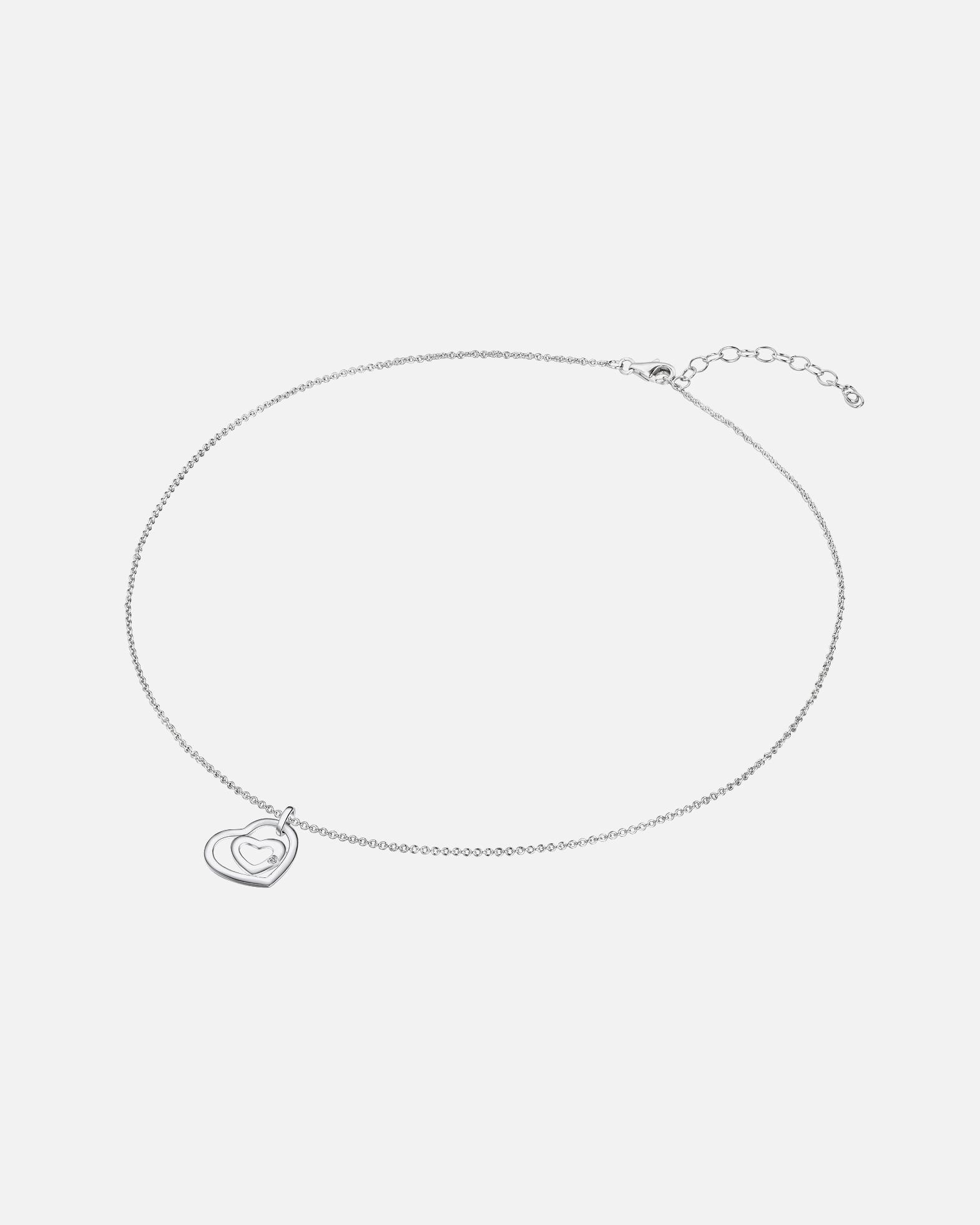 Naszyjnik dla Kobieta Lulu & Jane Serce Srebro wysokiej pr óby Brylant 40 cm + 5 cm