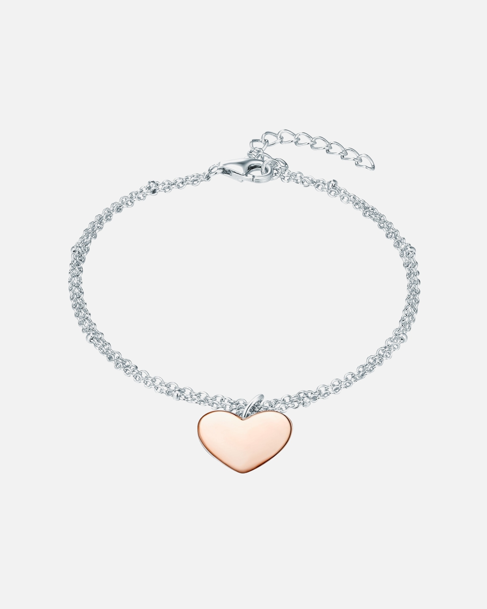 Bransoletka dla Kobieta Rafaela Donata Srebrna bransoleta Serce srebro wysokiej próby srebro/różowe złoto 17,0 cm Basislänge + 3,0 cm Verlängerung