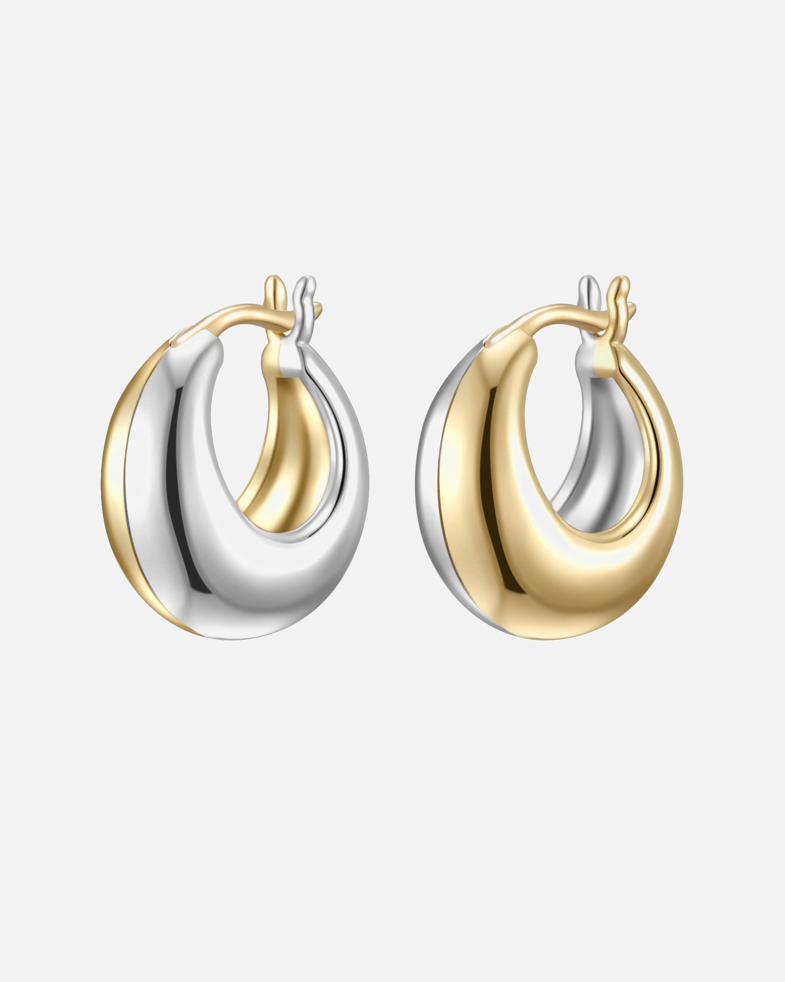 Obrączki dla Kobieta Glanzstücke München Kolczyki z Srebro wysokiej próby w Srebrny/żółte złoto 17,9 mm