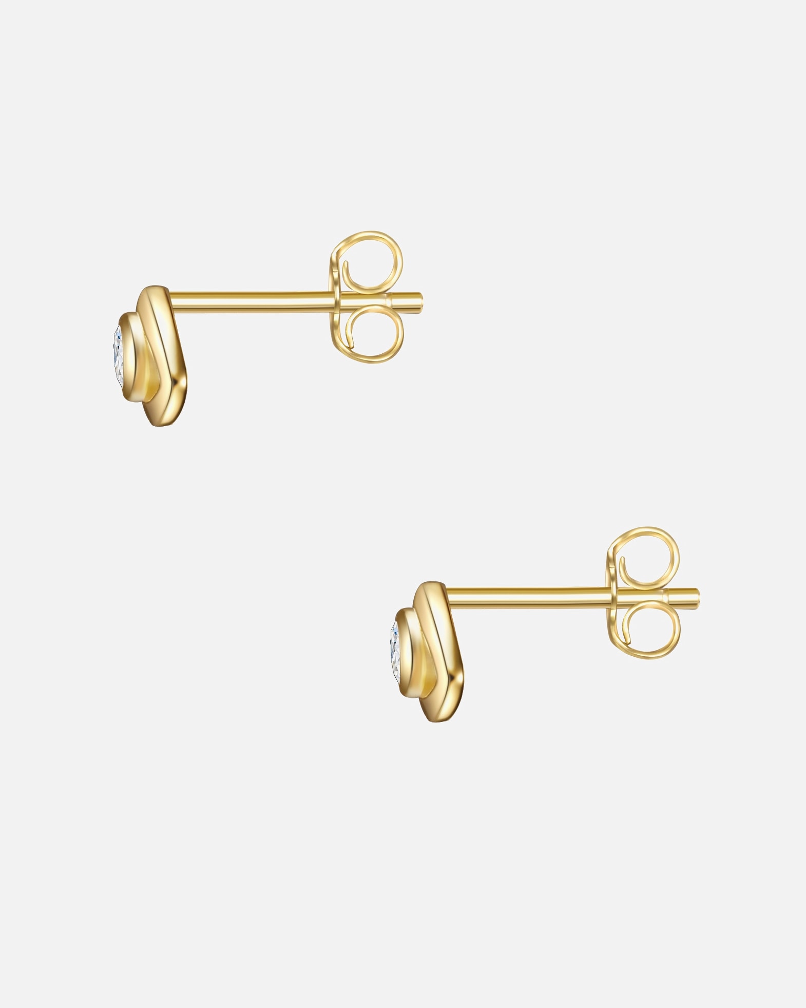 Kolczyki dla Kobieta Glanzstücke München Srebrne kolczyki sztyfty Wszechwidzące oko srebro wysokiej próby Cyrkonia żółte złoto 5,2 mm