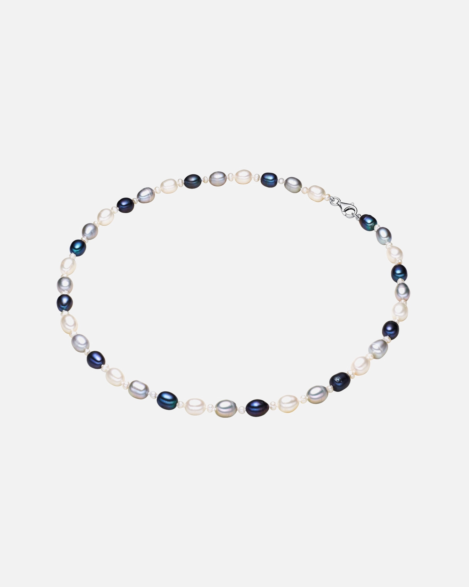 Naszyjnik dla Kobieta Valero Pearls Naszyjnik z pereł srebro wysokiej próby Perła hodowlana słodkowodna srebrny 43,0 cm