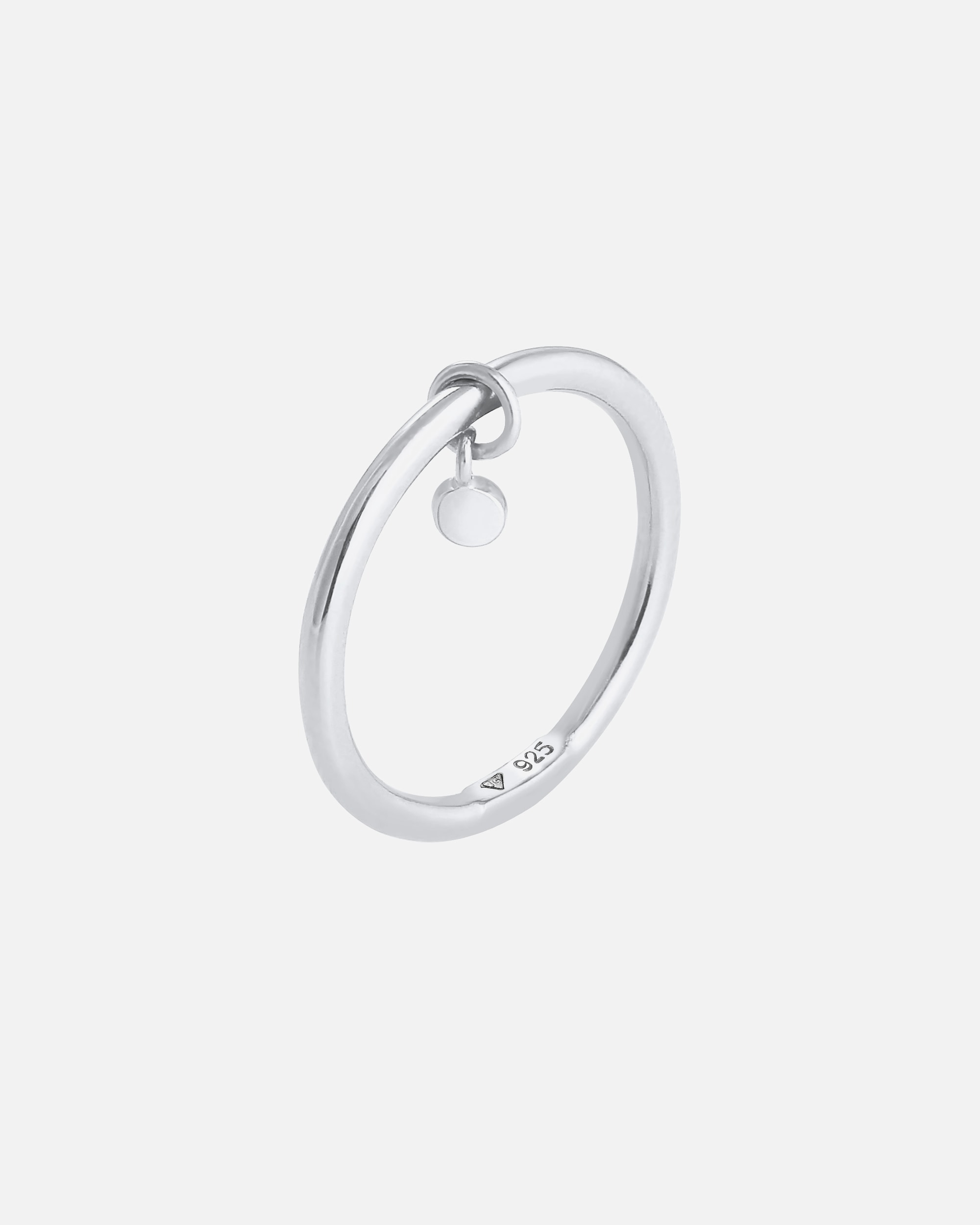 Pierścionek dla Kobieta Elli Damski pierścionek okrągła płytka Basic Minimal srebro 925 Sterling Silver 56