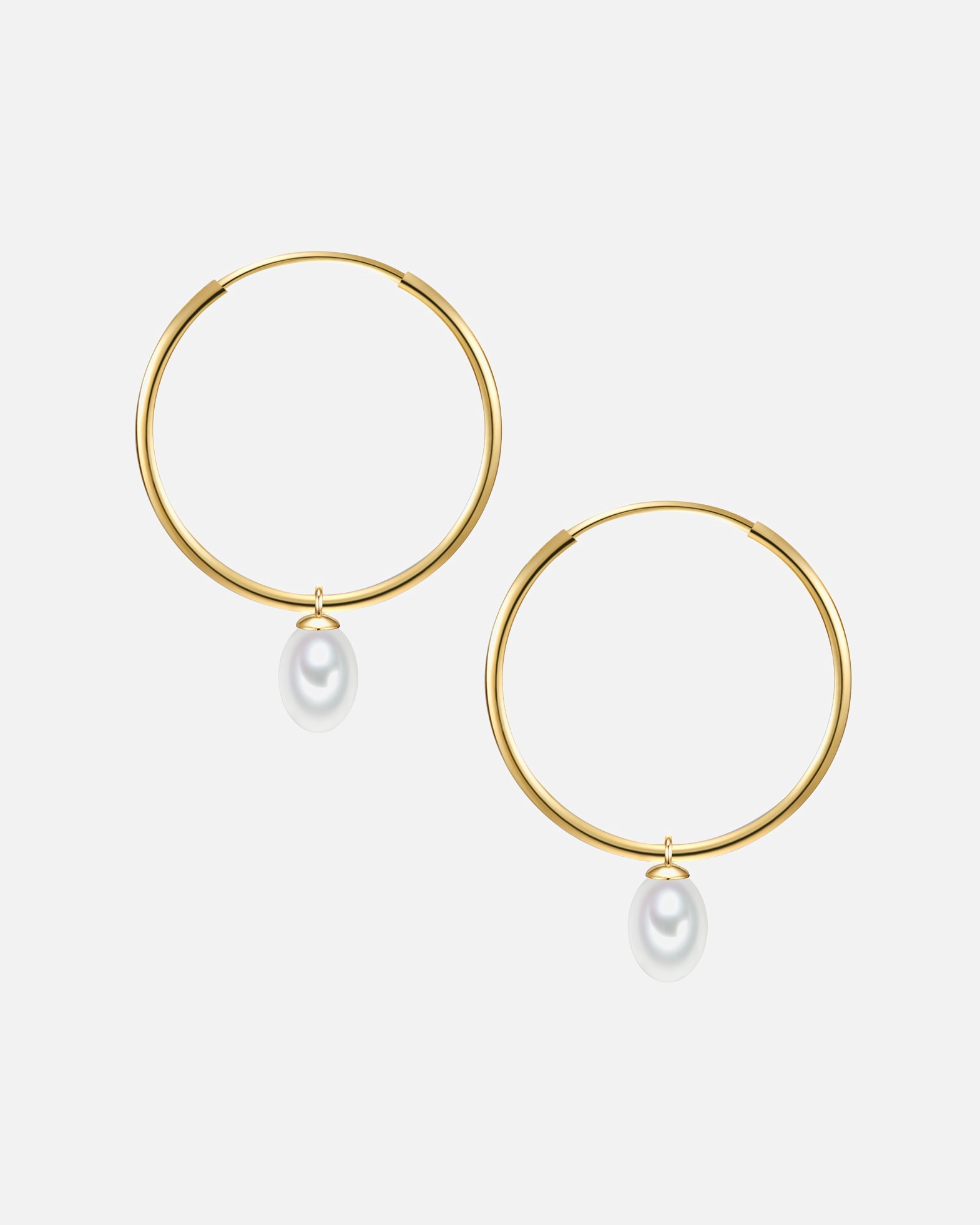 Obrączki dla Kobieta Glanzstücke München Srebrne kolczyki kreole srebro wysokiej próby Perła hodowlana słodkowodna żółte złoto 39,0 mm