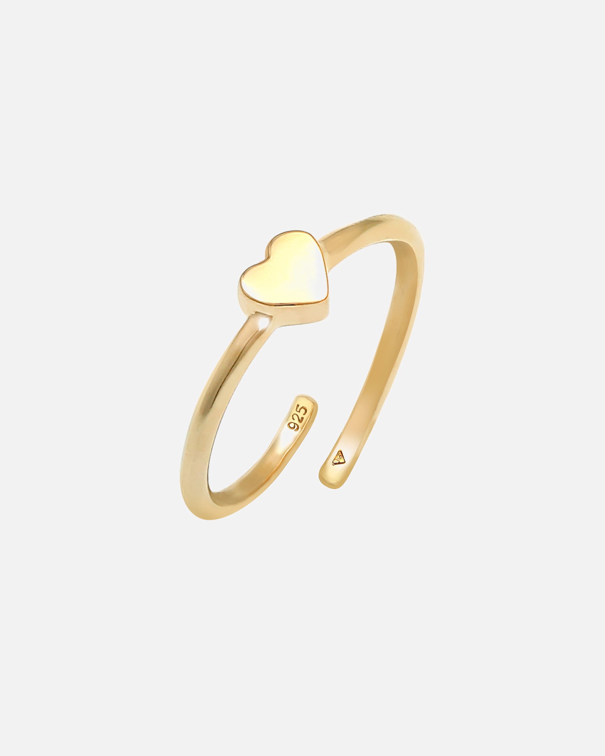 Pierścionek dla Kobieta Elli Dzieci Serce Miłość Symbol prosty regulowany w srebrze 925 Sterling Silver goldfarben