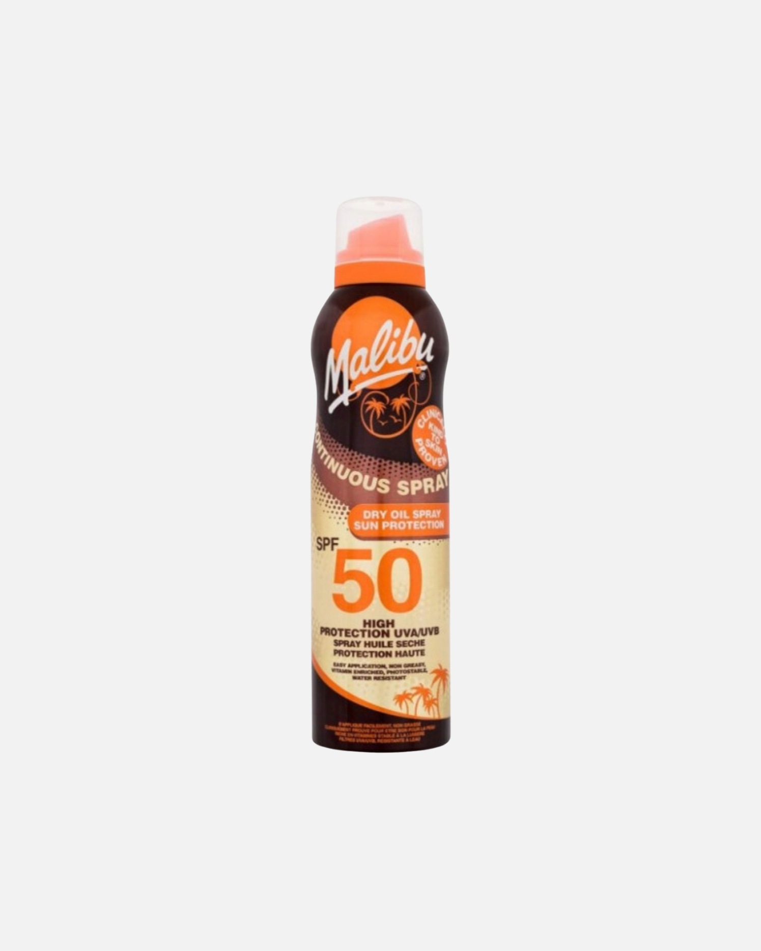 Spray do opalania dla Unisex Continuous suchy olejek do opalania w sprayu wodoodporny SPF 50 175 ml