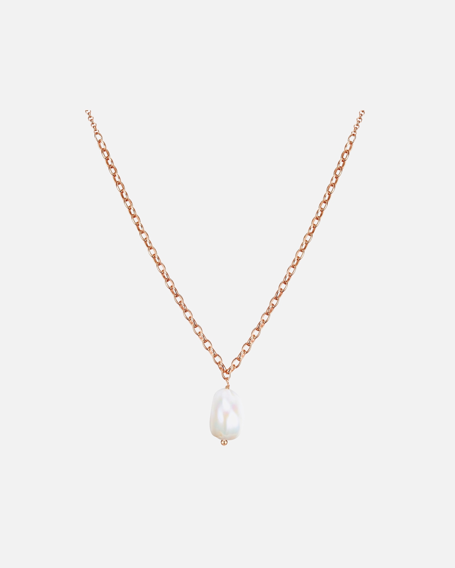 Naszyjnik dla Kobieta Naszyjnik srebrny srebro wysokiej próby Perła hodowlana słodkowodna różowe złoto 40,0 cm Basiskette + 5,0 cm Verlängerung