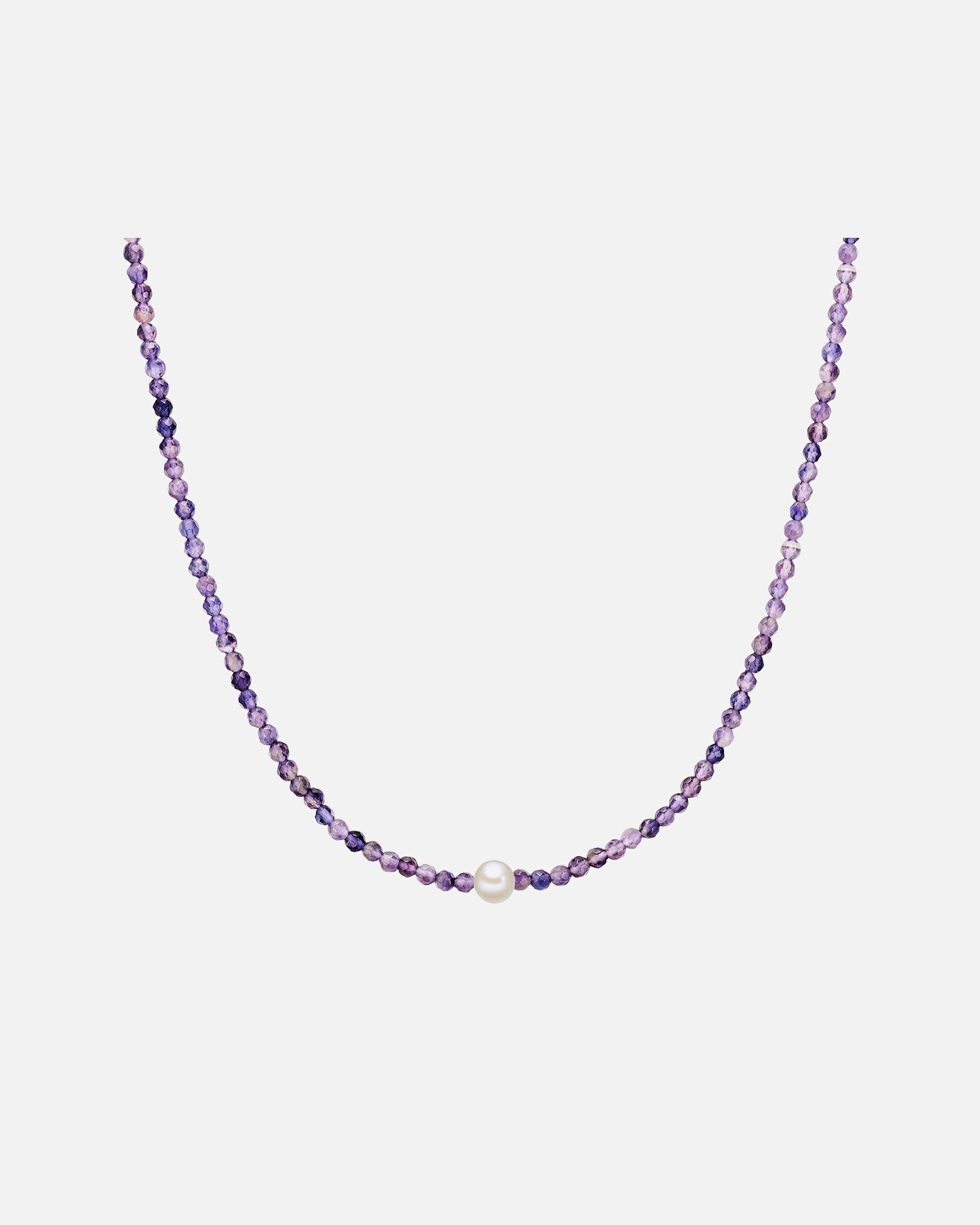 Naszyjnik dla Kobieta Srebro wysokiej pr óby Ametyst Perła hodowlana słodkowodna 40,0 cm Basiskette + 5,0 cm Verlängerung