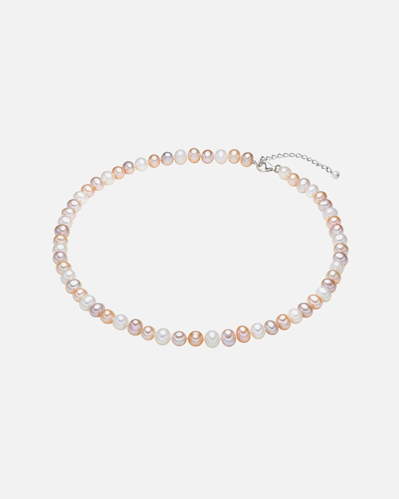 Naszyjnik dla Kobieta Valero Pearls Naszyjnik z pereł srebro wysokiej próby Perła hodowlana słodkowodna srebrny 50 cm + 5 cm