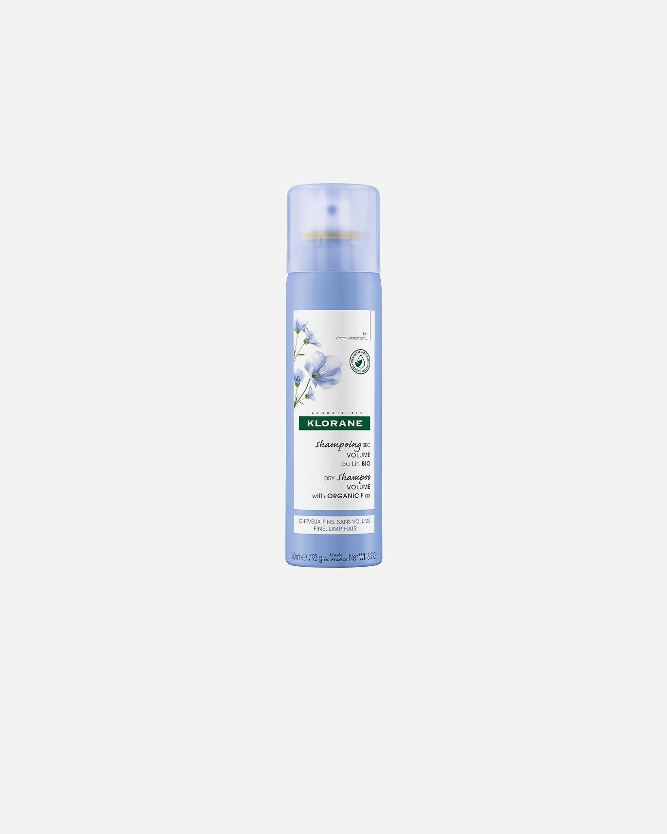Suchy szampon dla Unisex Klorane VOLUME Organiczny, suchy szampon do lnu 150 ml