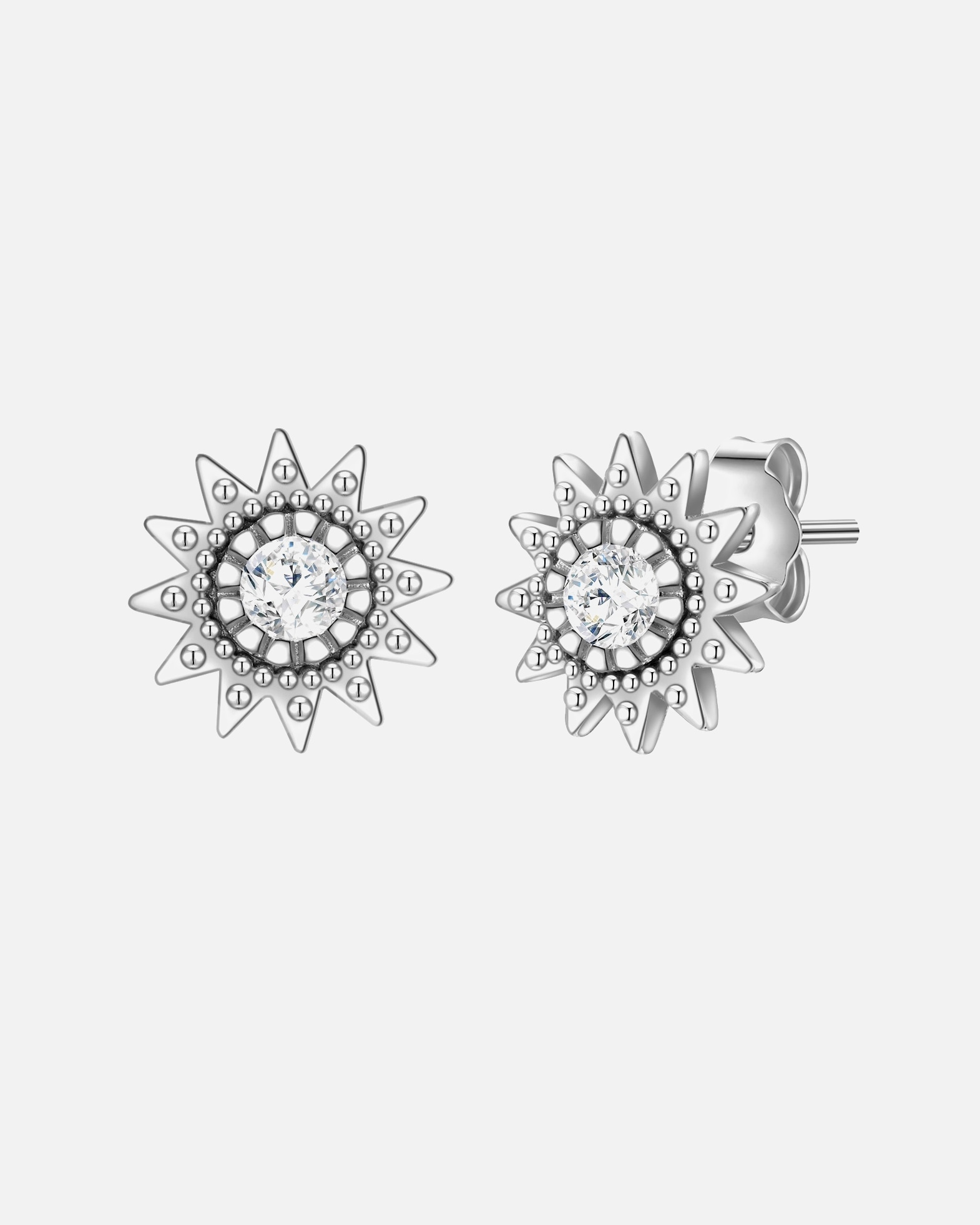 Kolczyki dla Kobieta Glanzstücke München Kolczyki Słońce z Srebro wysokiej próby w Srebrny 7,7 mm