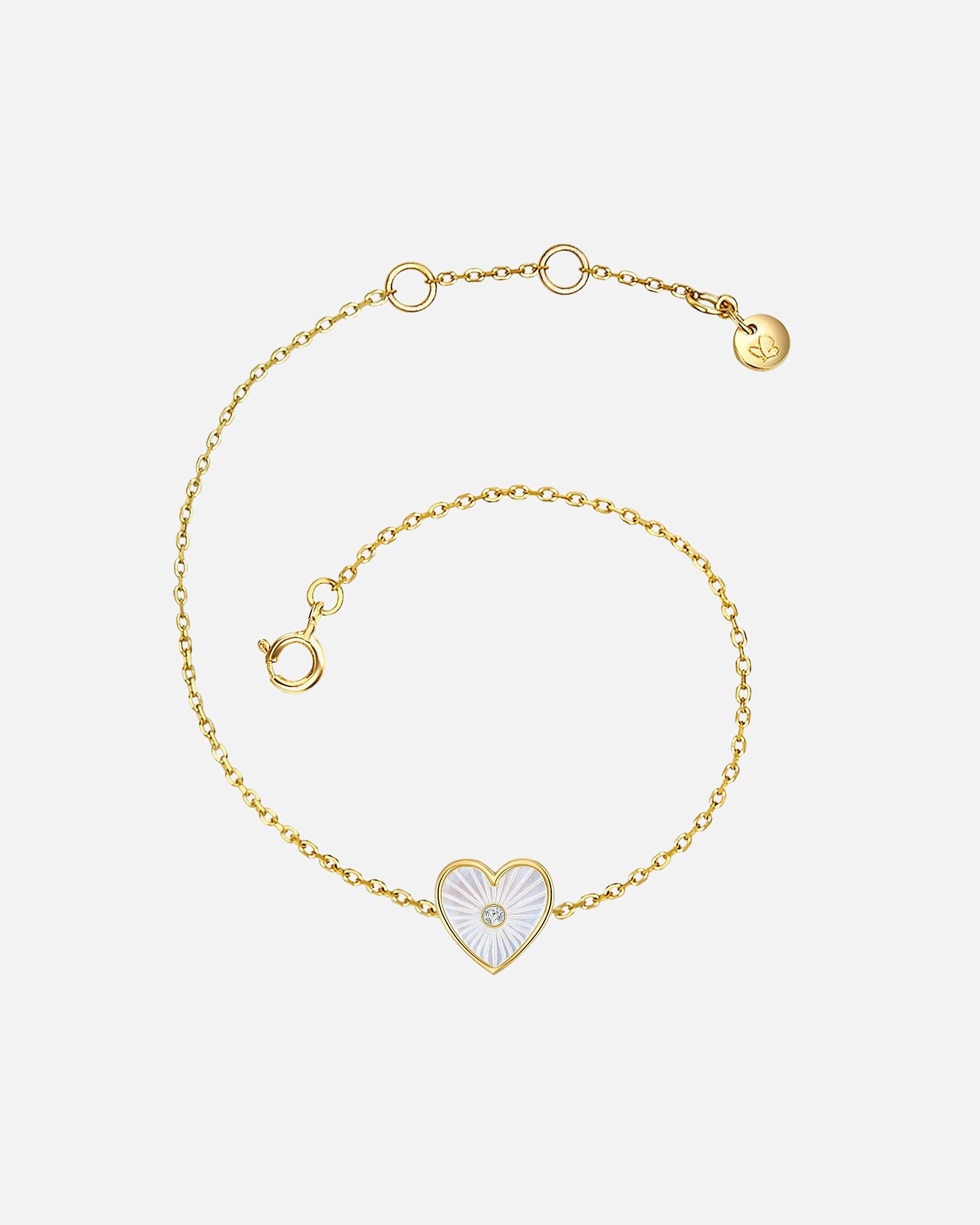 Bransoletka dla Kobieta Glanzstücke München Srebrna bransoleta srebro wysokiej próby Cyrkonia Masa perłowa żółte złoto 15,0 cm Basislänge + 2,5 cm Verlängerung