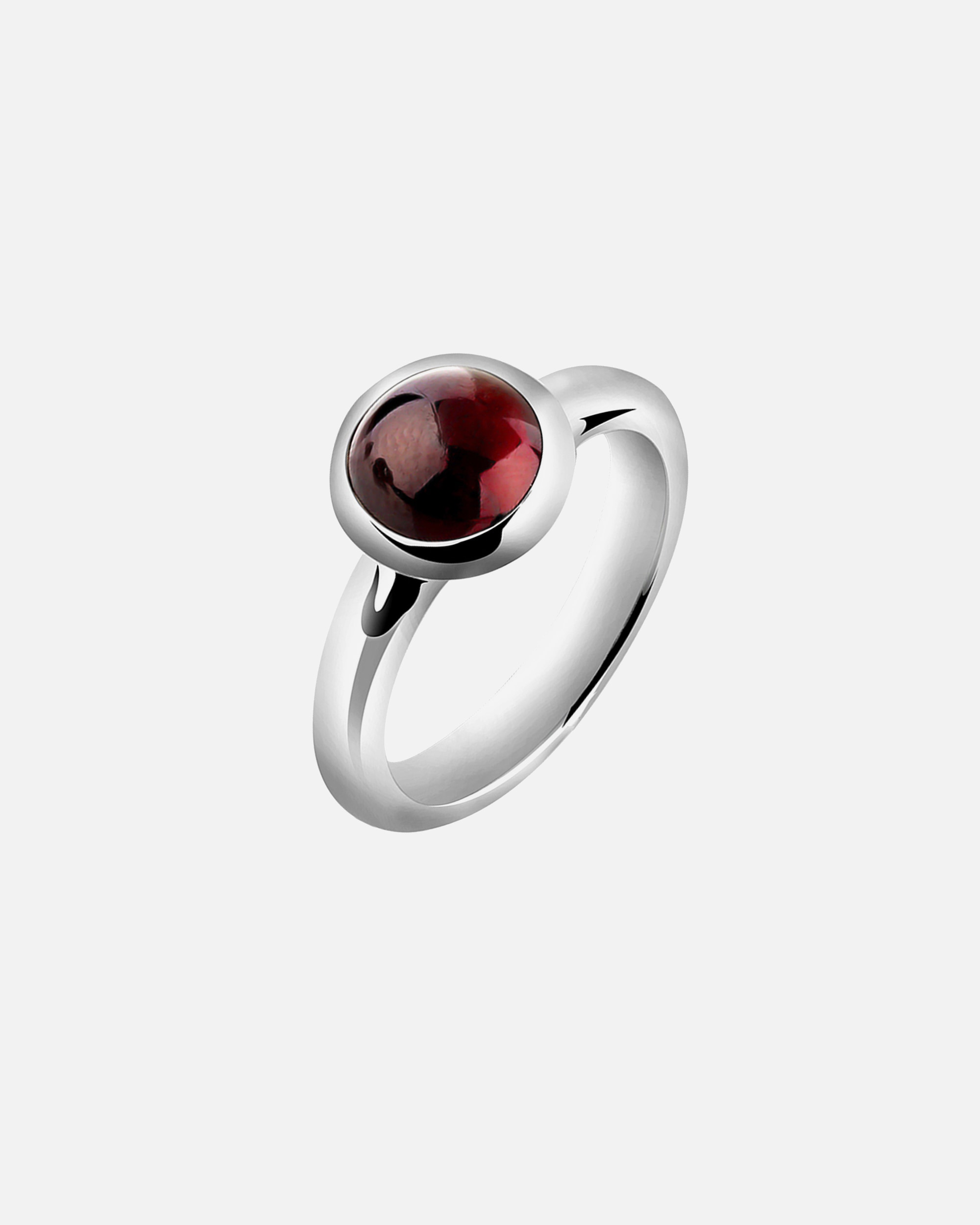 Pierścionek dla Kobieta Nenalina Damski soliter okrągły elegancki z granatem w srebrze 925 Sterling Silver 58