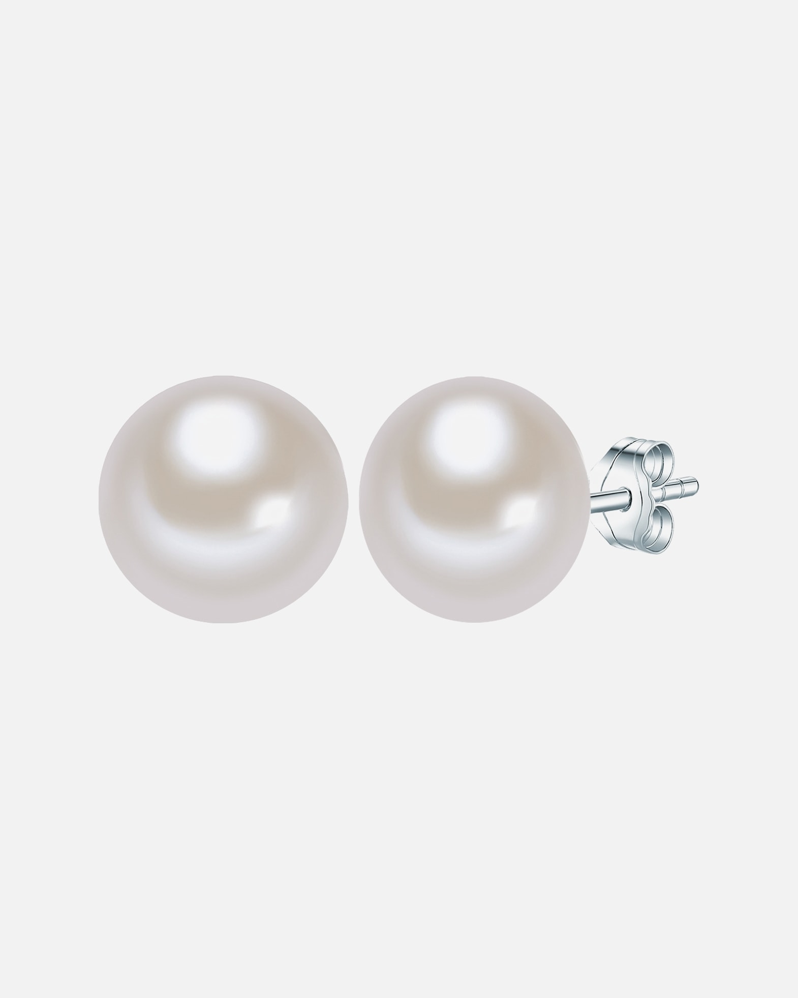 Kolczyki dla Kobieta Valero Pearls Kolczyki sztyfty z perłą srebro wysokiej próby Perła hodowlana słodkowodna srebrny 11,0 mm