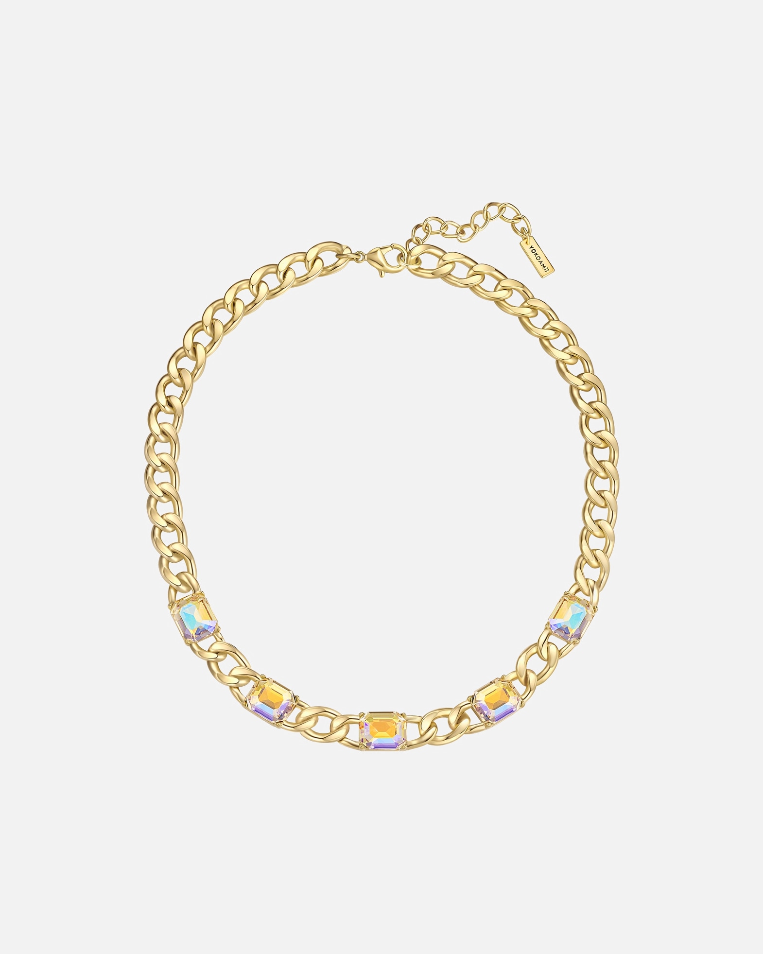 Naszyjnik dla Kobieta Yokoamii Łańcuszek w Mosiadz z Żółte złoto 42,0 cm Basiskette + 5,0 cm Verlängerung