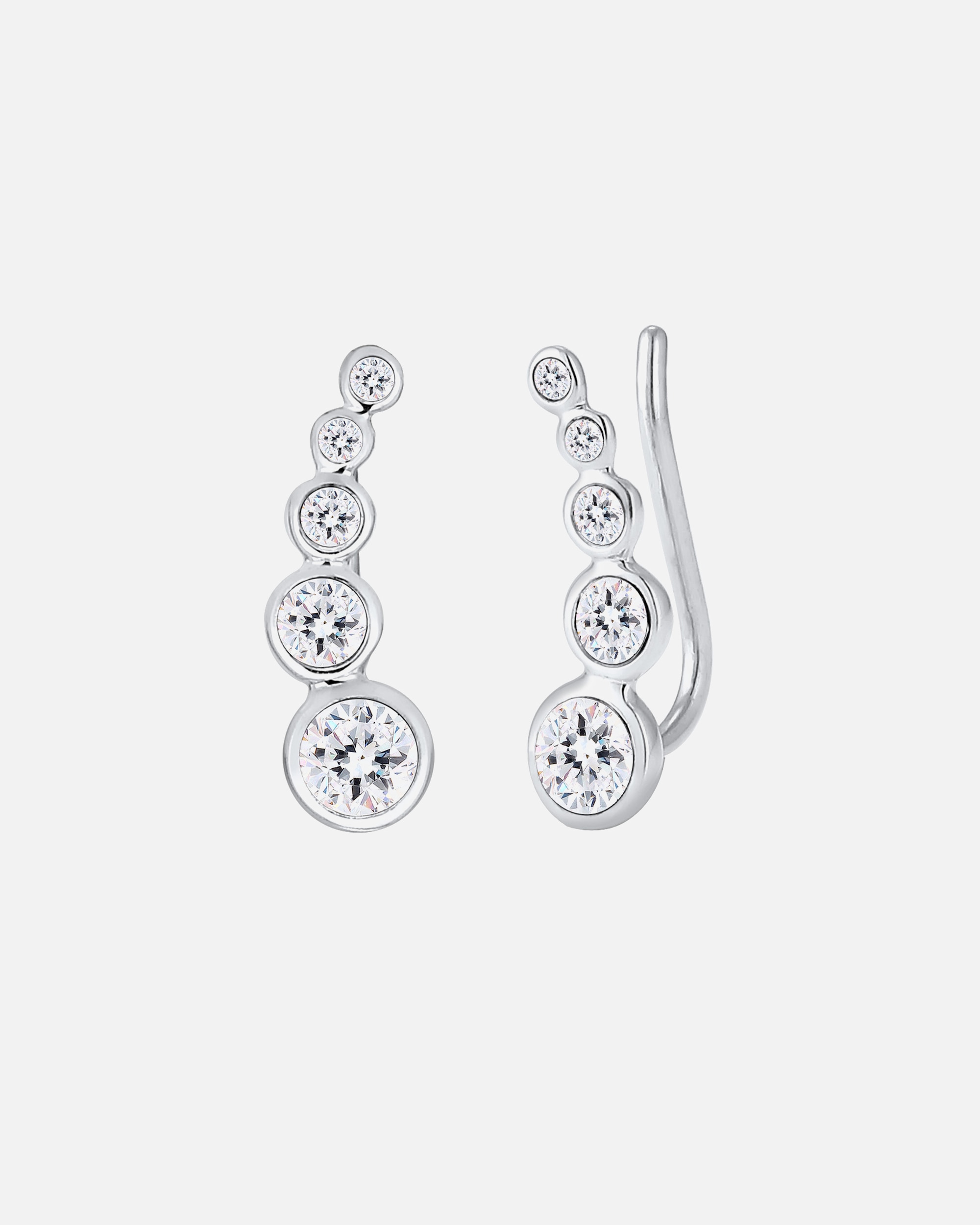 Kolczyki dla Kobieta Elli Damski nausznik Geo z kryształkami ze srebra próby 925 silberfarben