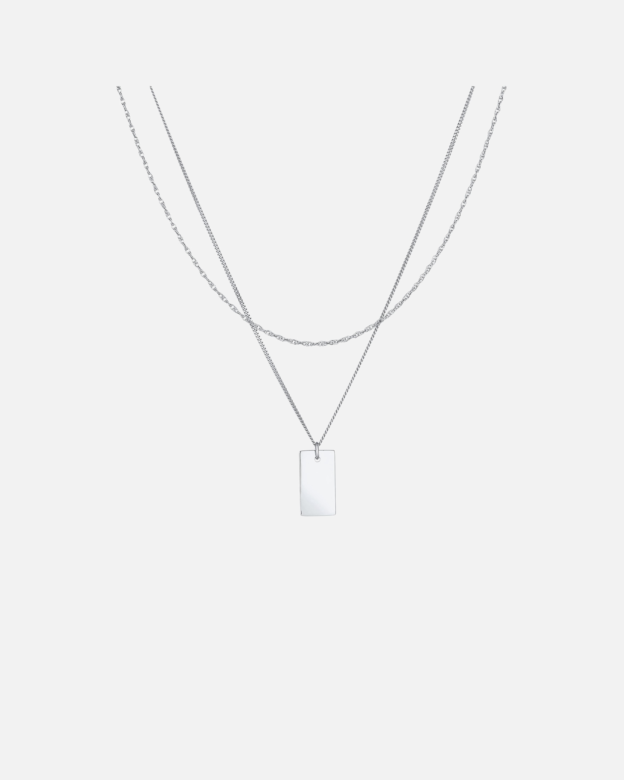 Naszyjnik dla Kobieta Elli Damski wisior prostokątny Twisted Basic Minimal Trend w srebrze próby 925 Sterling Silver silberfarben