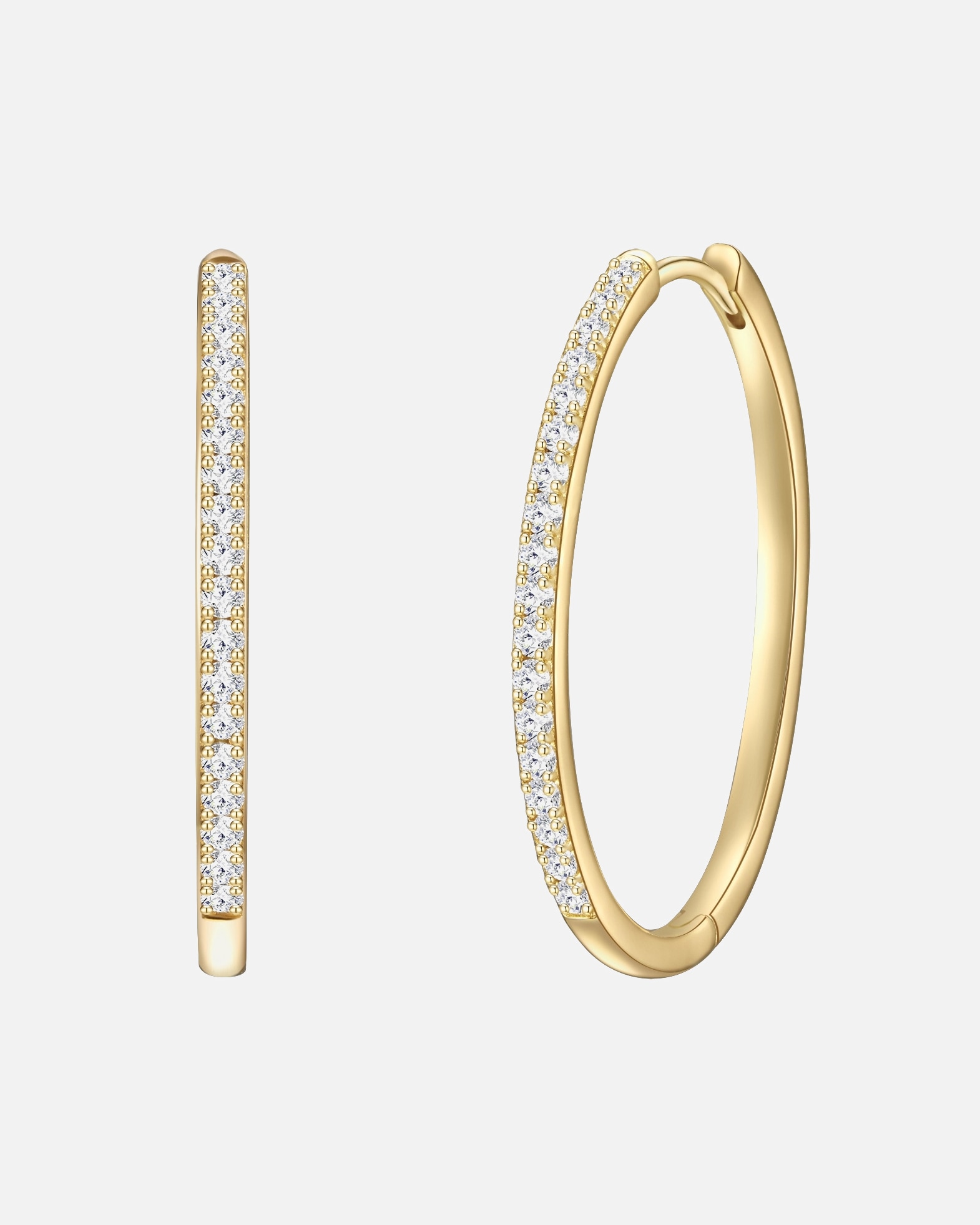 Obrączki dla Kobieta Kolczyki z Srebro wysokiej próby w Żółte złoto 33,5 mm