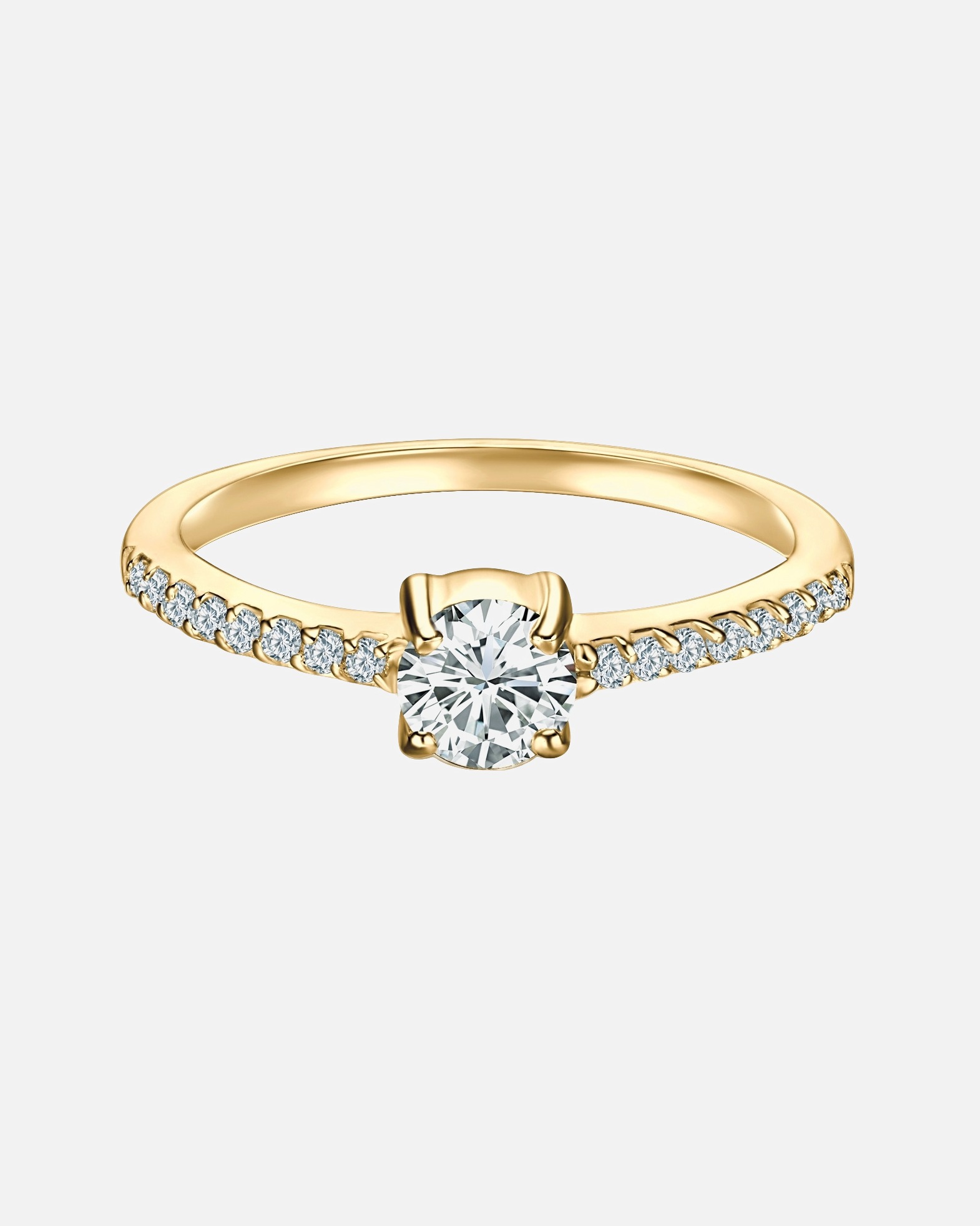 Pierścionek dla Kobieta Trilani Pierscionek Solitaire aus Sterling Silber in Gelbgold mit Zirkonia 56