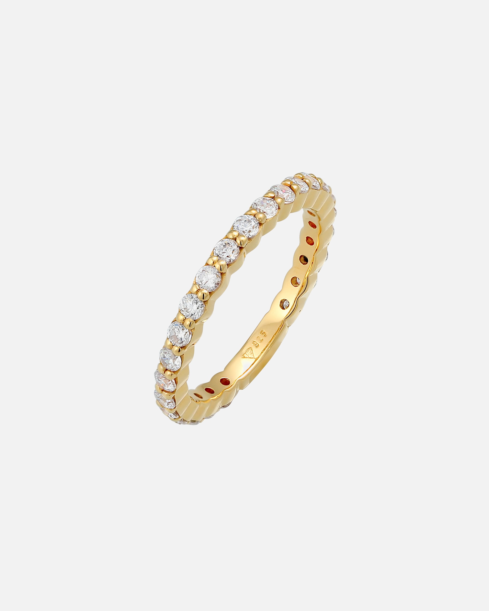 Pierścionek dla Kobieta Elli Damska obrączka Memoire mieniąca się kryształami w srebrze próby 925 Sterling Silver 52