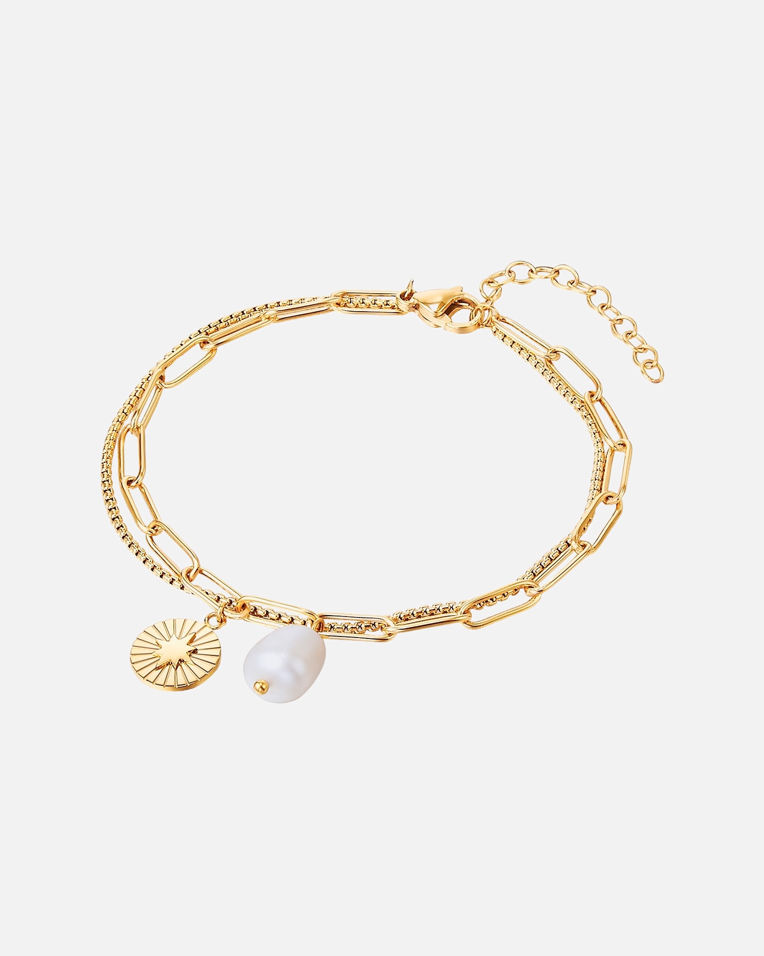 Bransoletka dla Kobieta Valero Pearls Stal nierdzewna Perła hodowlana słodkowodna 17,0 cm Basislänge + 3,0 cm Verlängerung